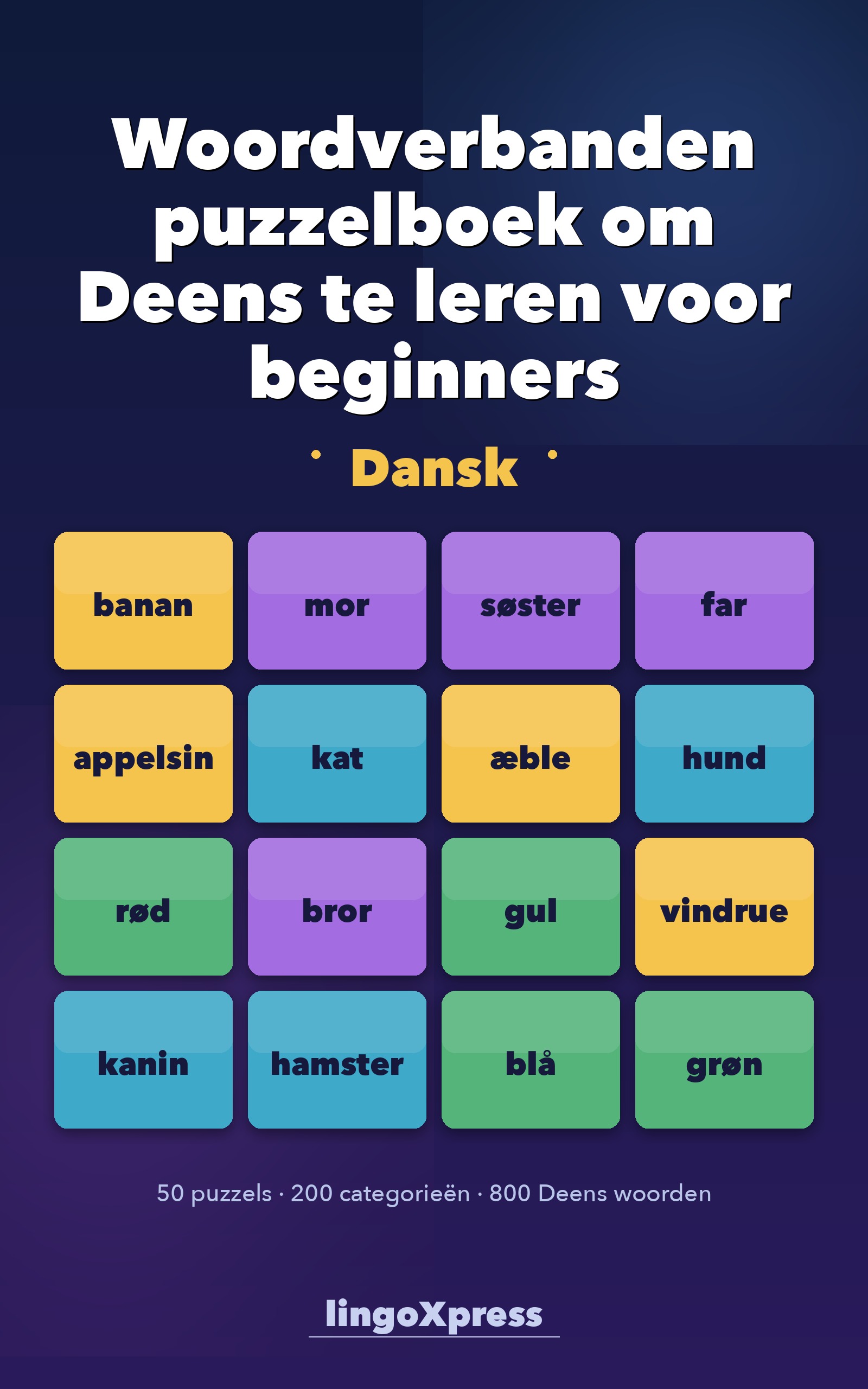 Woordverbanden puzzelboek om Deens te leren voor beginners