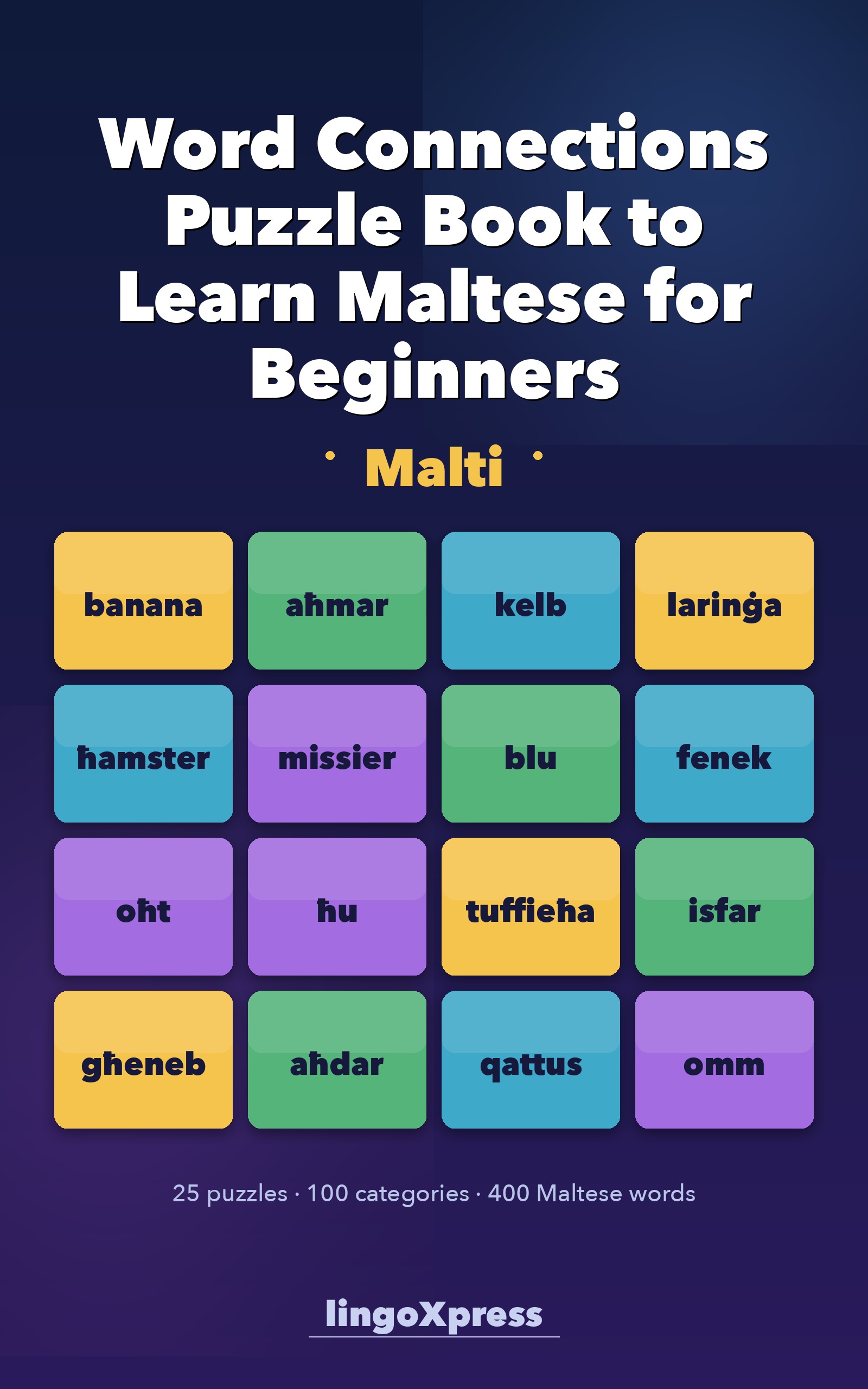 Word Connections Puzzle Book to Learn Maltese for Beginners
