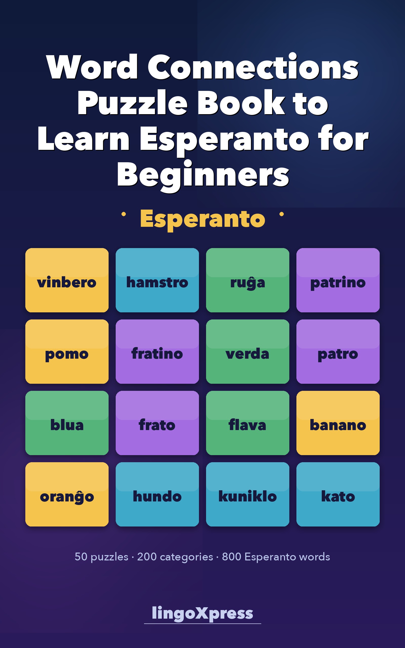 Word Connections Puzzle Book to Learn Esperanto for Beginners