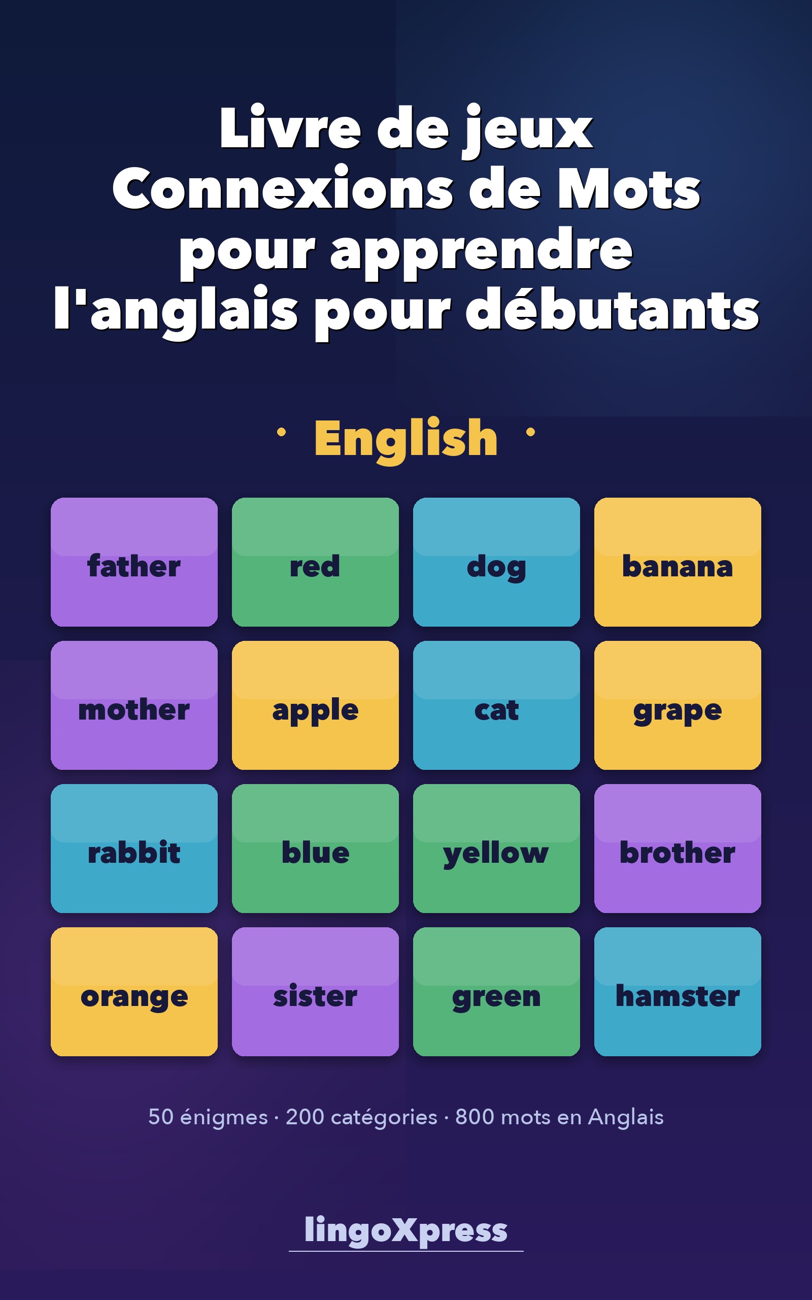Livre de jeux Connexions de Mots pour apprendre l'anglais pour débutants