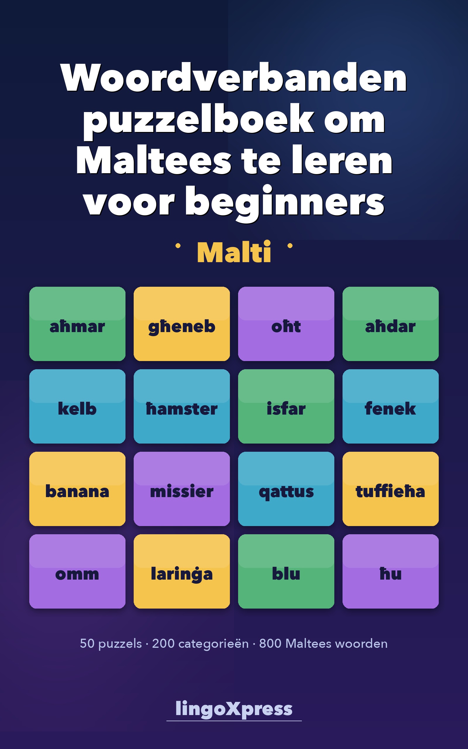 Woordverbanden puzzelboek om Maltees te leren voor beginners
