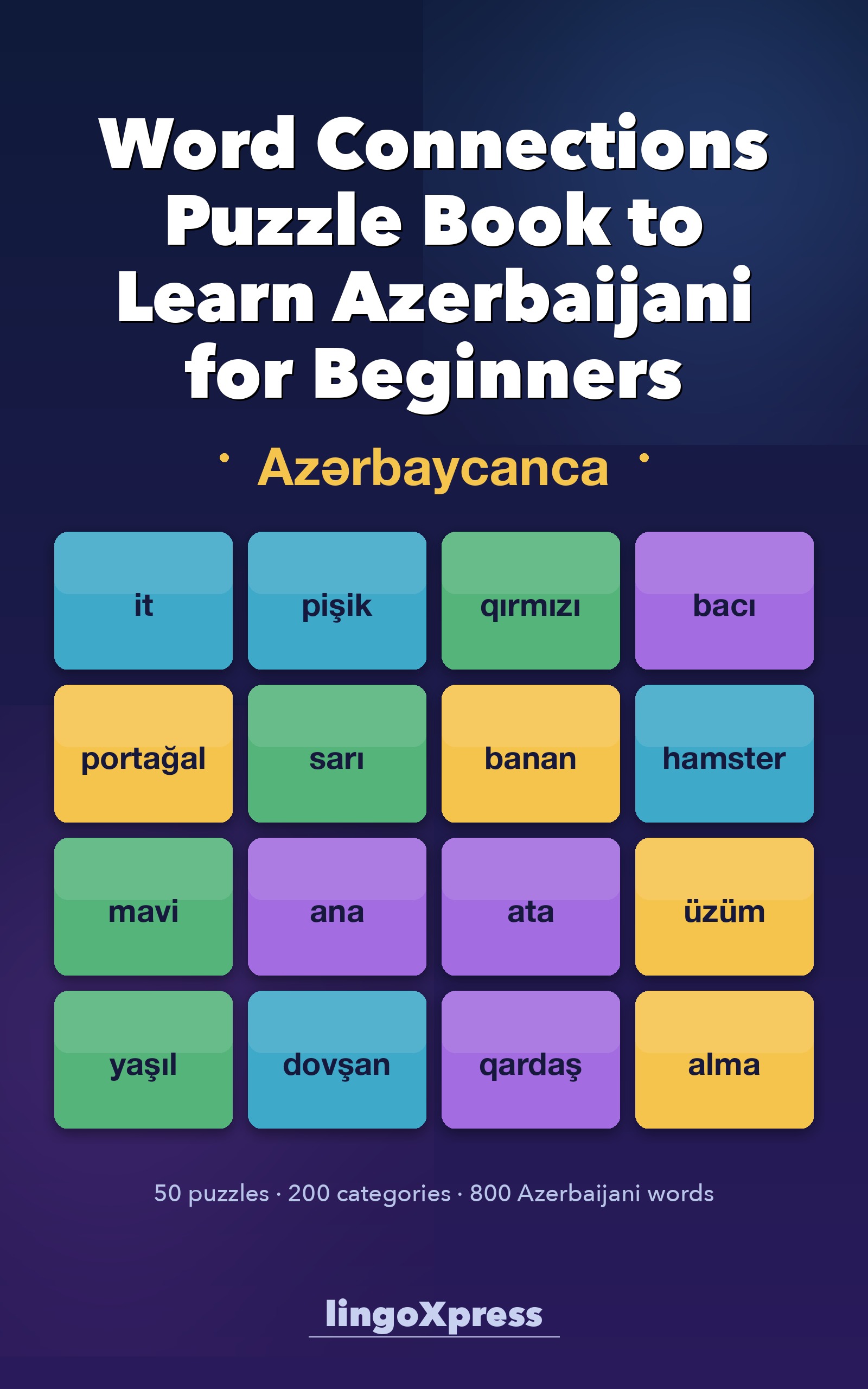 Word Connections Puzzle Book to Learn Azerbaijani for Beginners