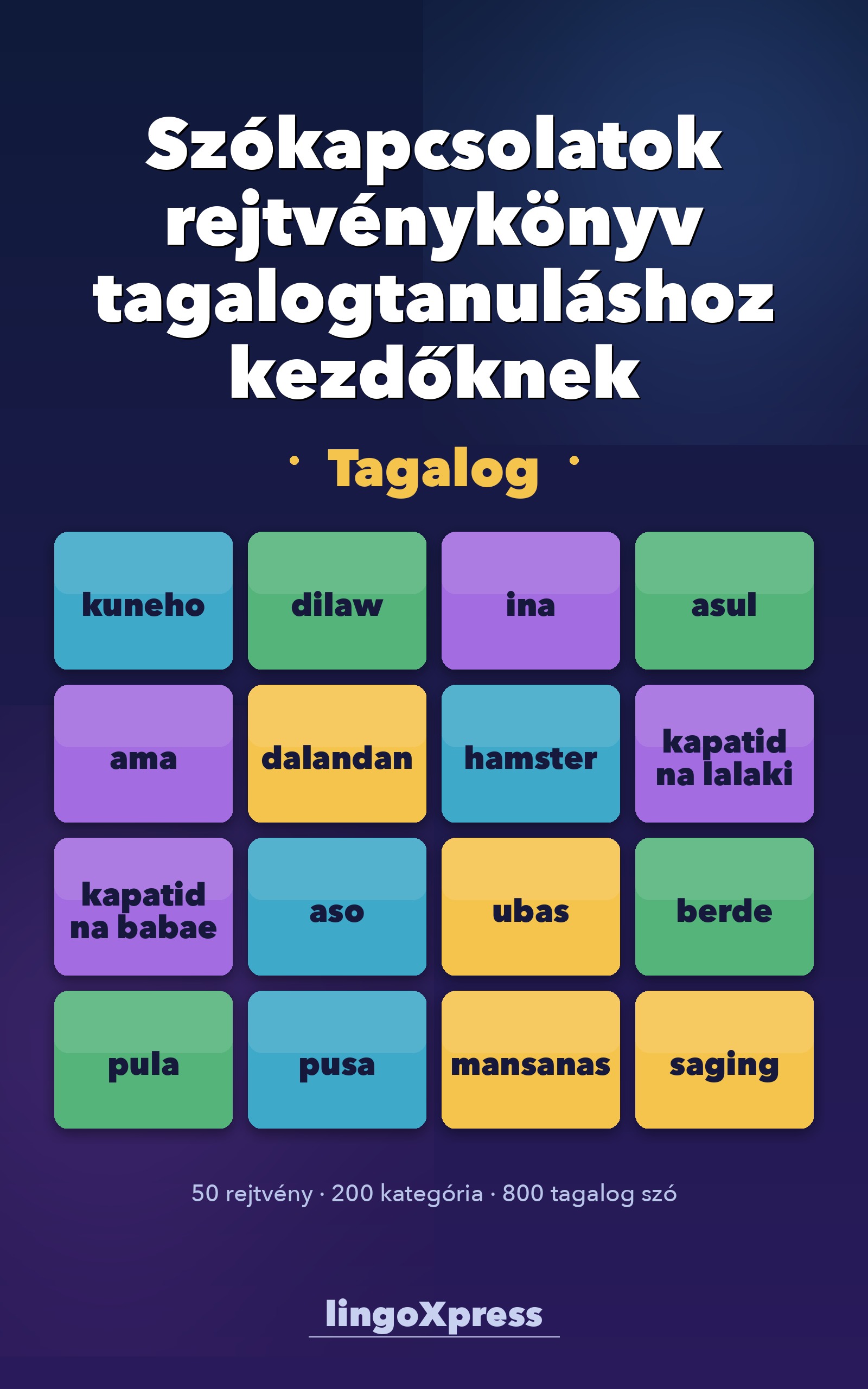 Szókapcsolatok rejtvénykönyv tagalogtanuláshoz kezdőknek