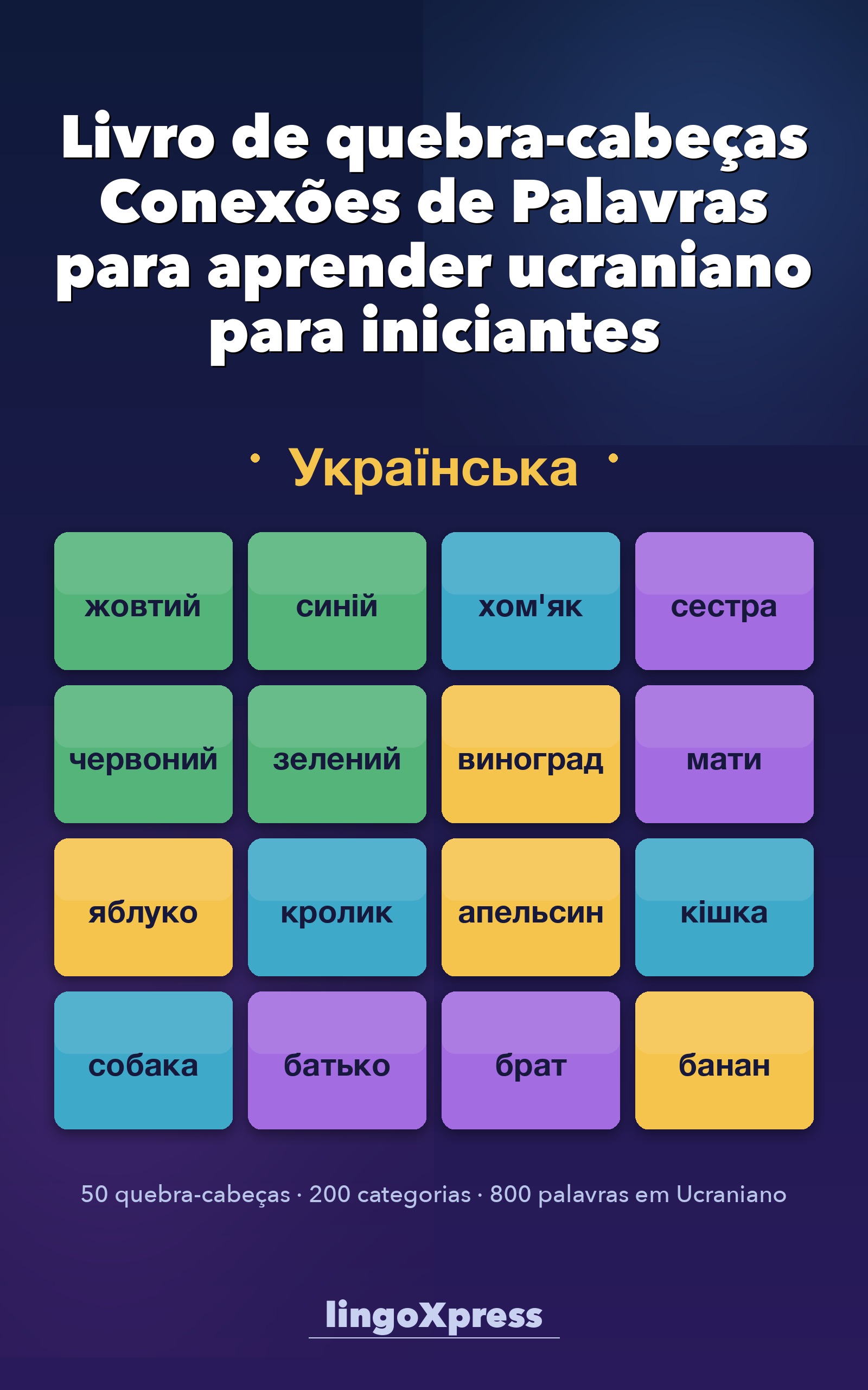 Livro de quebra-cabeças Conexões de Palavras para aprender ucraniano para iniciantes