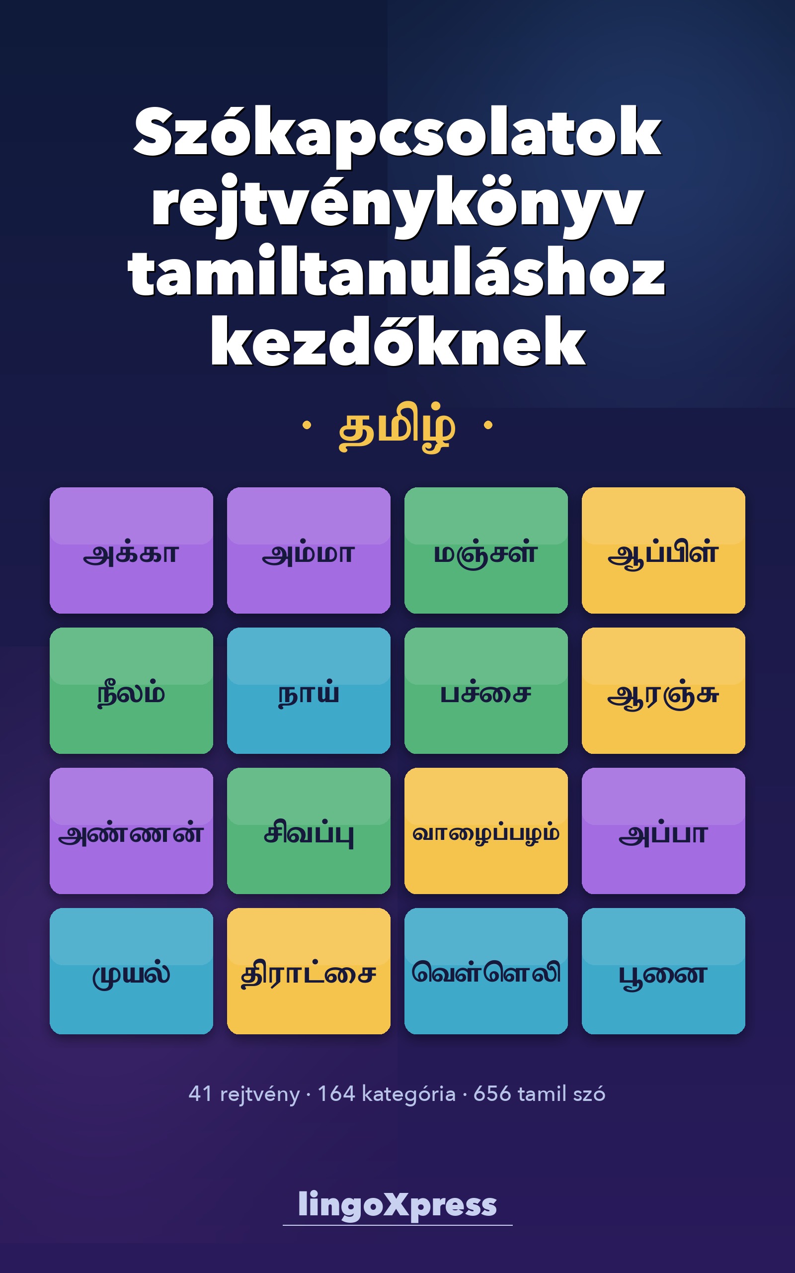 Szókapcsolatok rejtvénykönyv tamiltanuláshoz kezdőknek