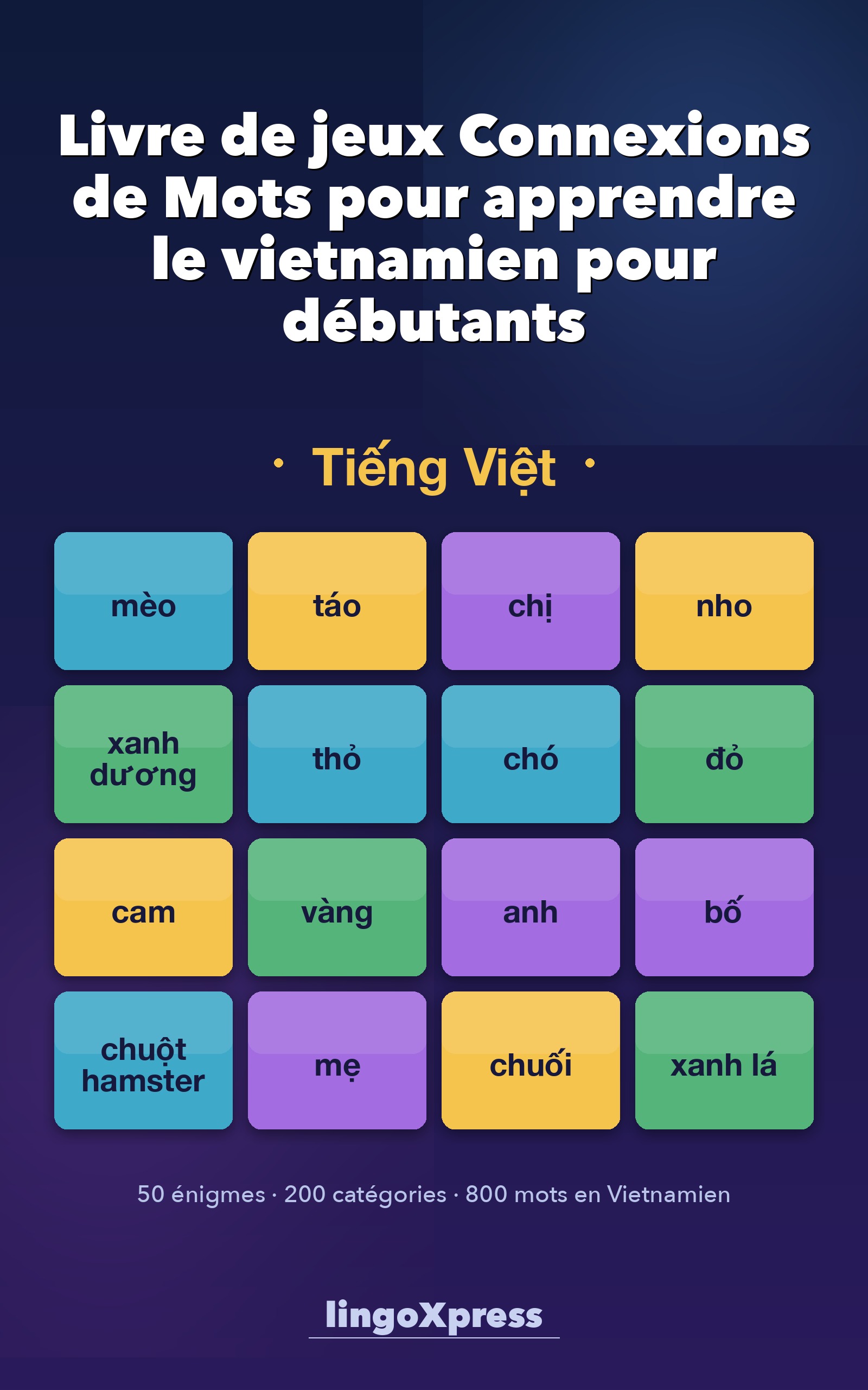 Livre de jeux Connexions de Mots pour apprendre le vietnamien pour débutants