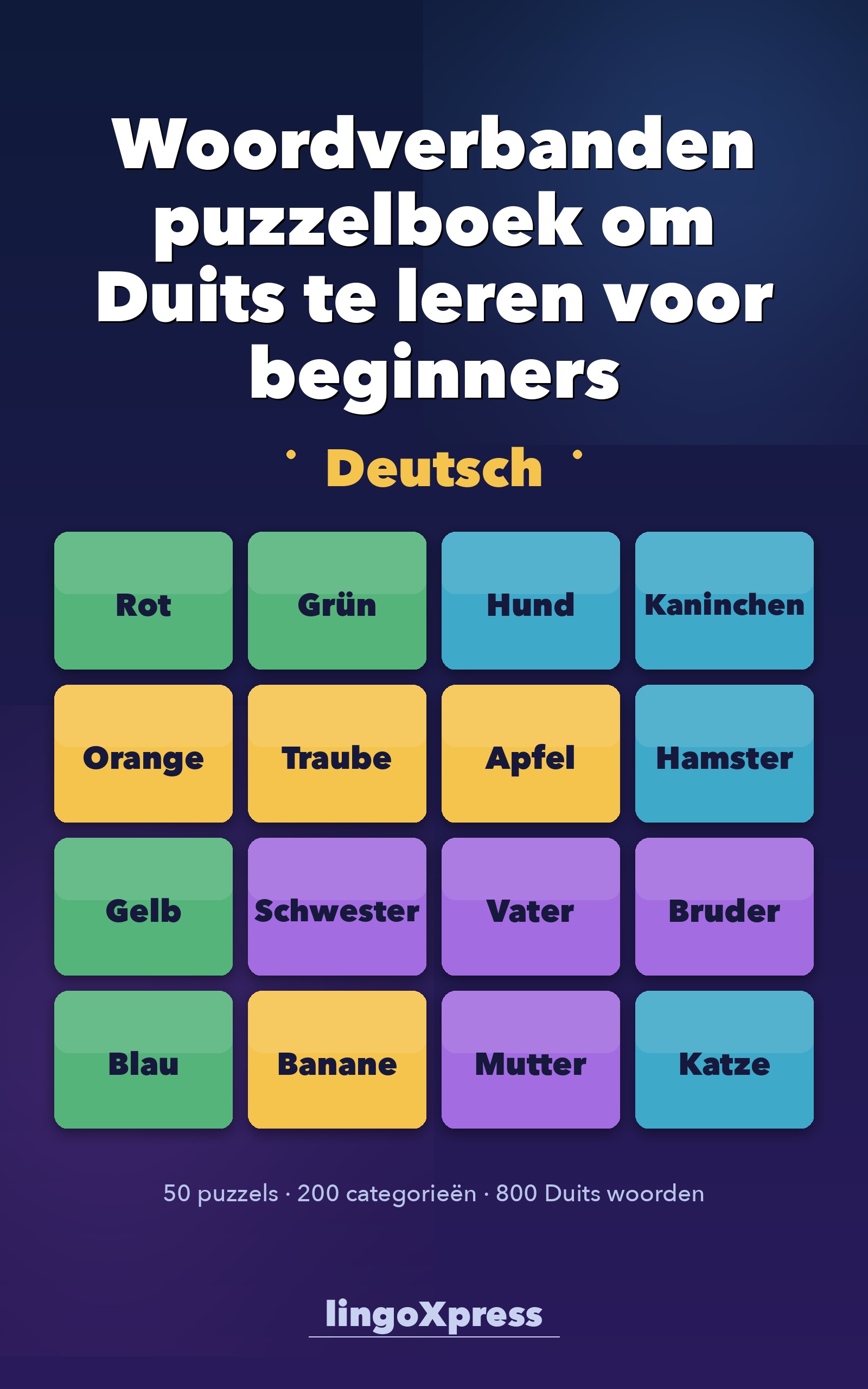 Woordverbanden puzzelboek om Duits te leren voor beginners