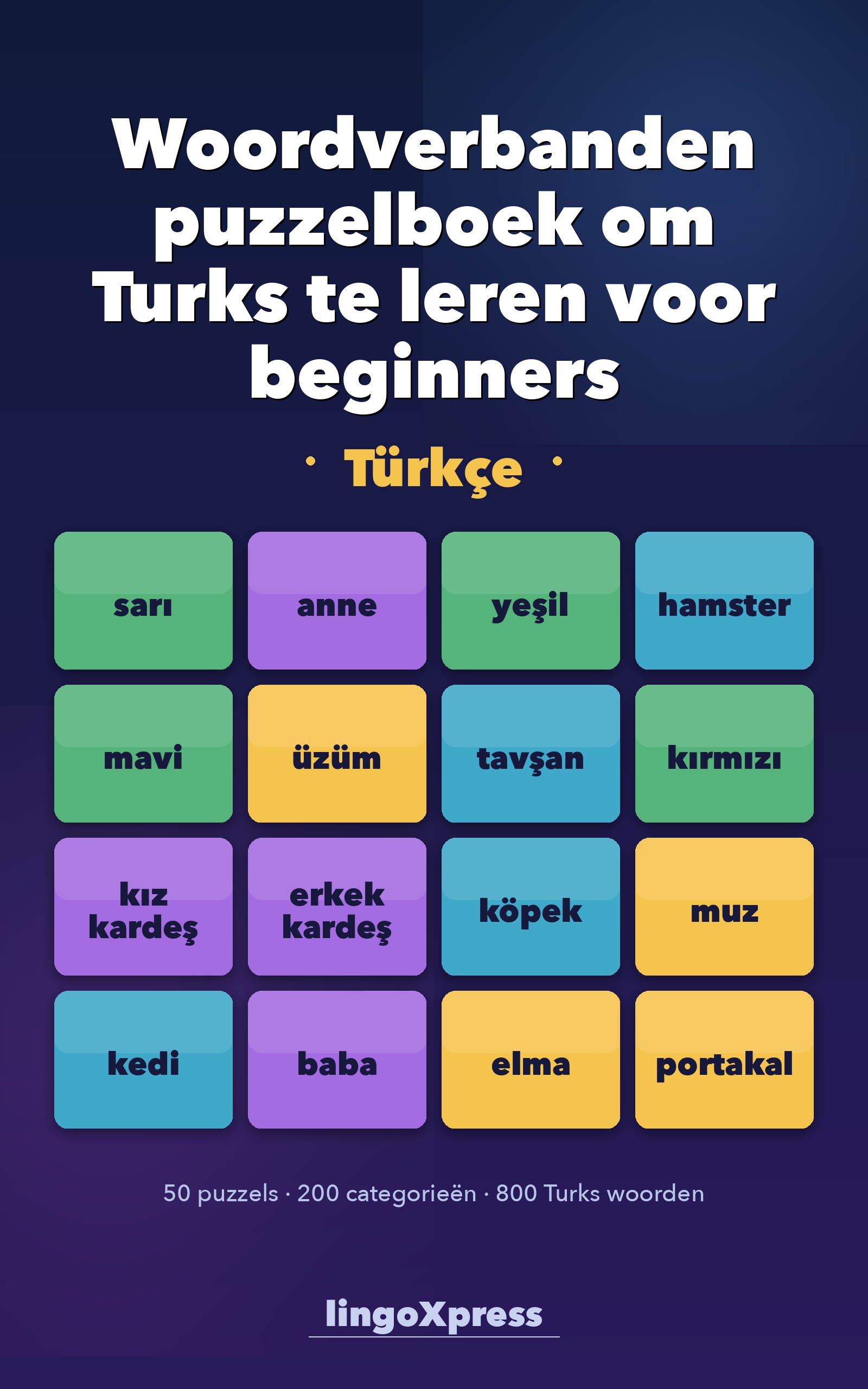 Woordverbanden puzzelboek om Turks te leren voor beginners