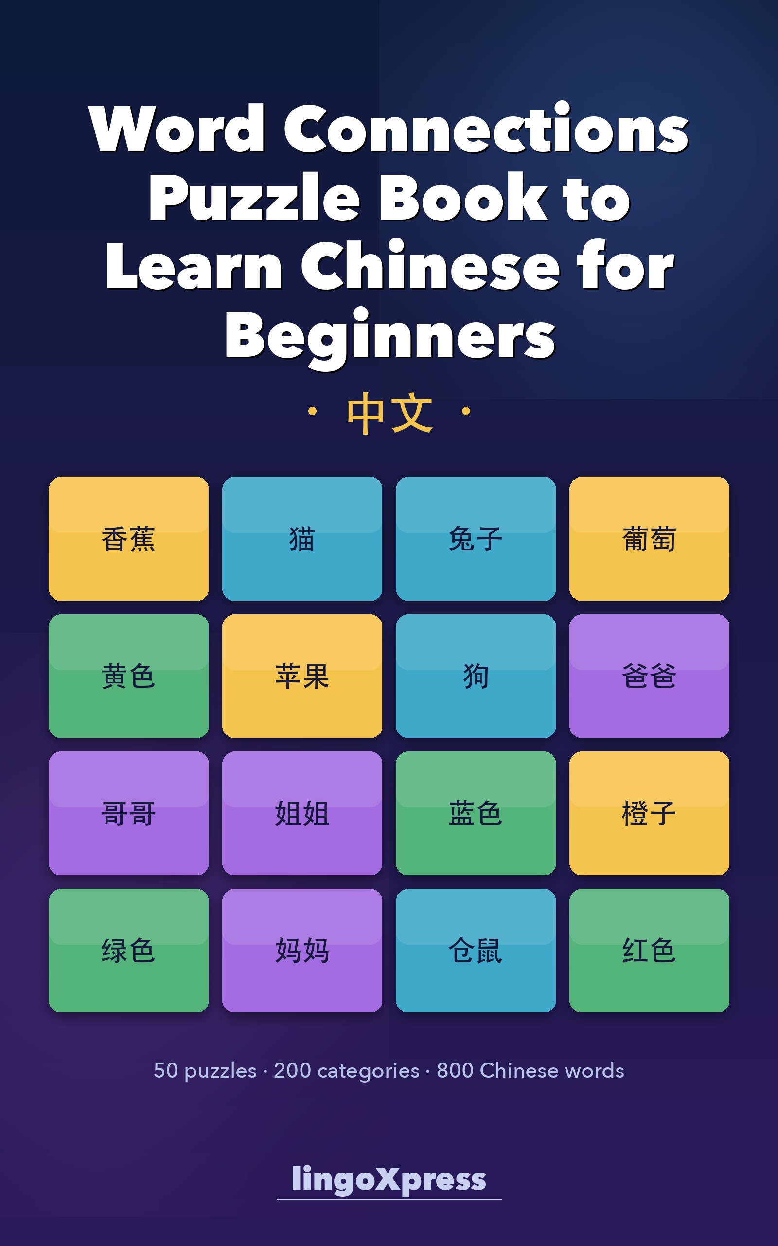 Word Connections Puzzle Book to Learn Chinese for Beginners