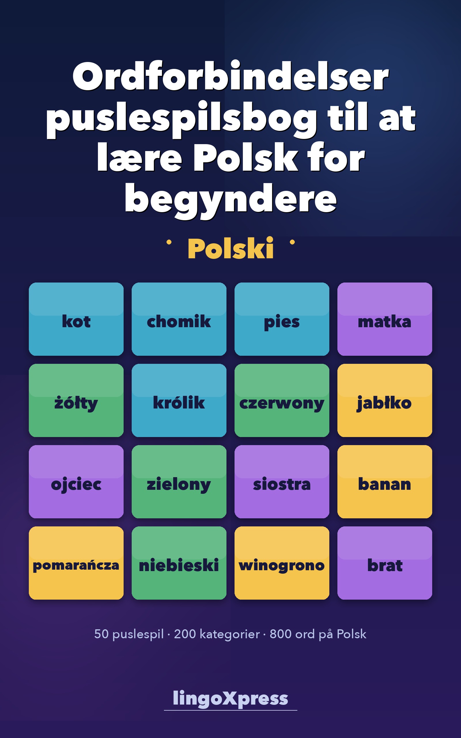 Ordforbindelser puslespilsbog til at lære Polsk for begyndere