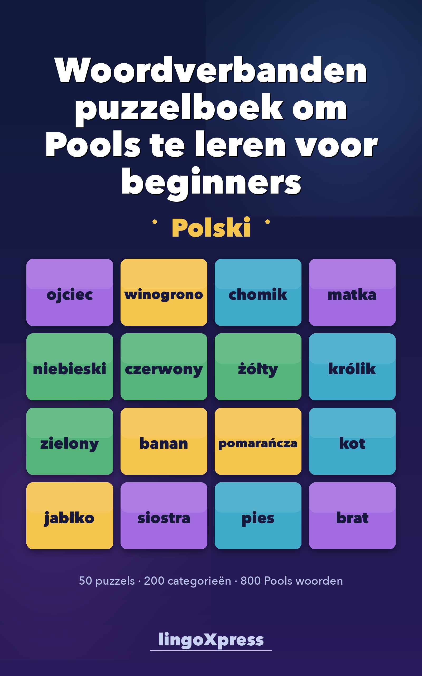 Woordverbanden puzzelboek om Pools te leren voor beginners