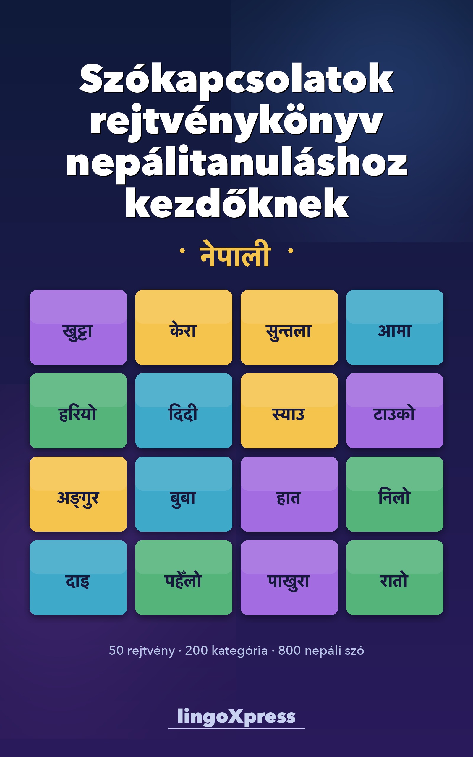 Szókapcsolatok rejtvénykönyv nepálitanuláshoz kezdőknek