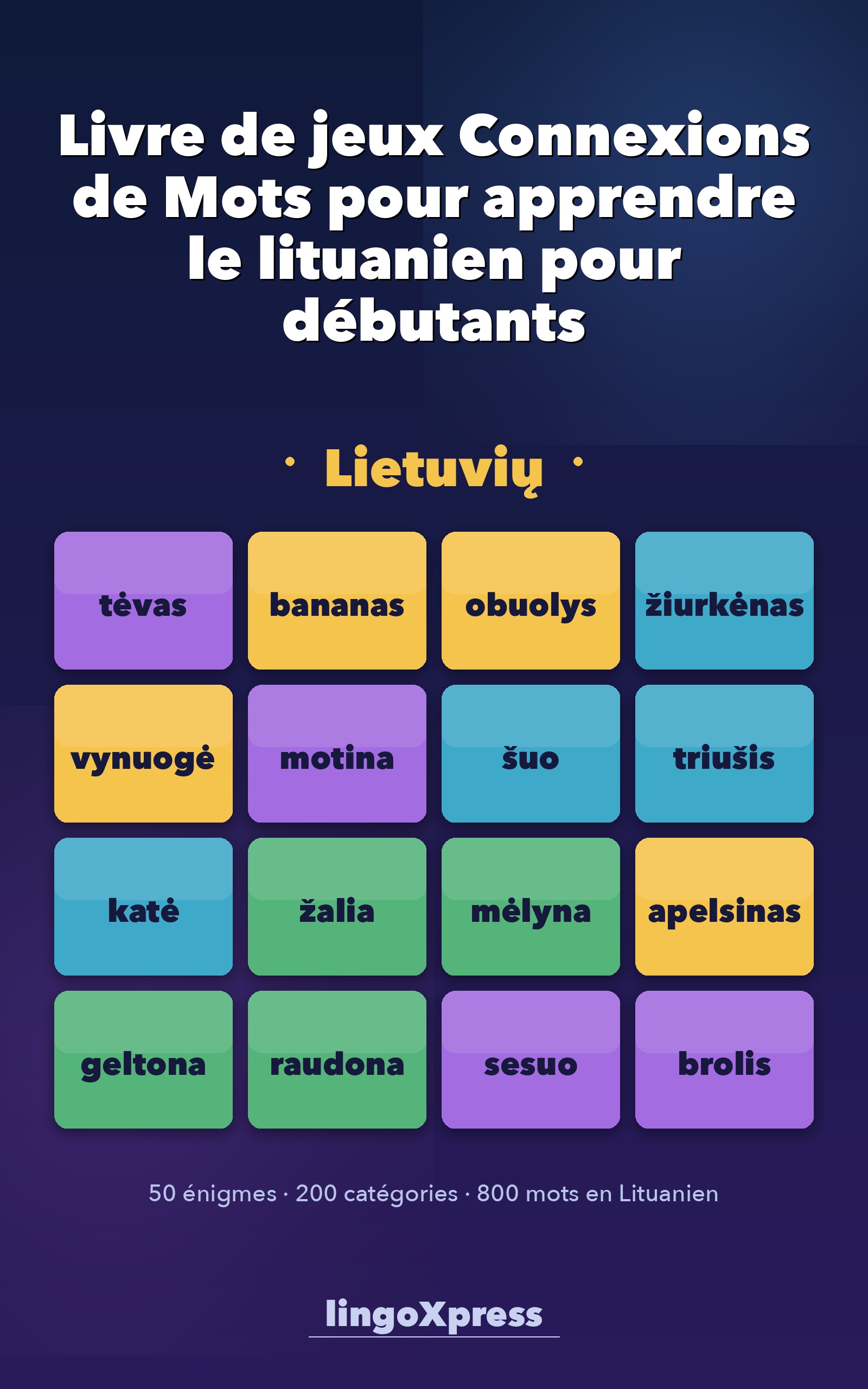 Livre de jeux Connexions de Mots pour apprendre le lituanien pour débutants