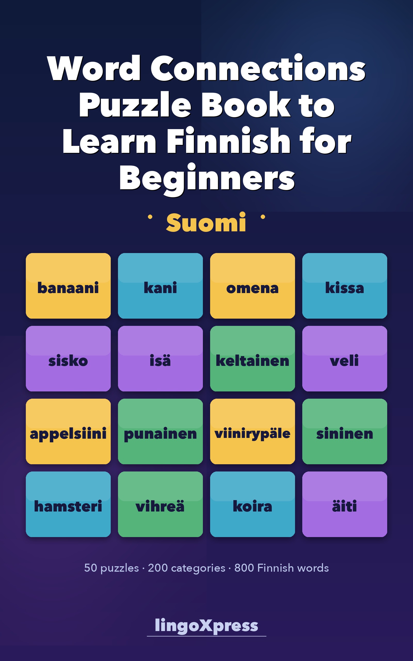 Word Connections Puzzle Book to Learn Finnish for Beginners