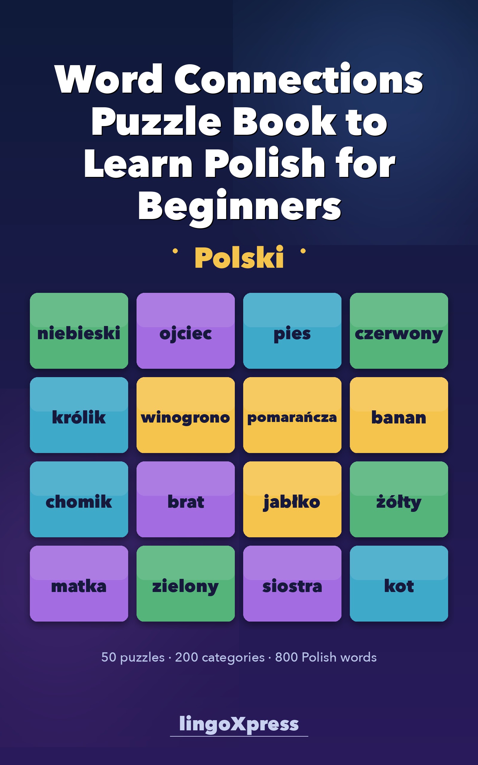 Word Connections Puzzle Book to Learn Polish for Beginners