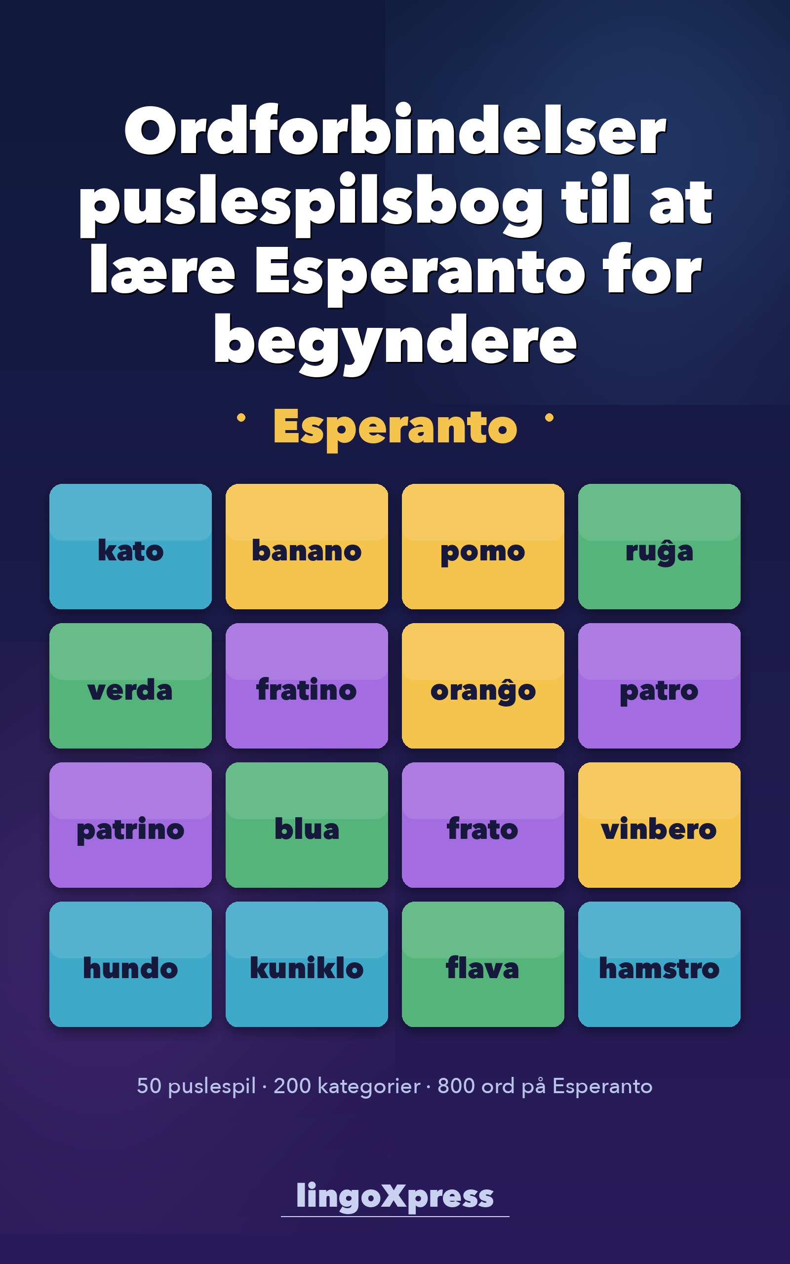 Ordforbindelser puslespilsbog til at lære Esperanto for begyndere