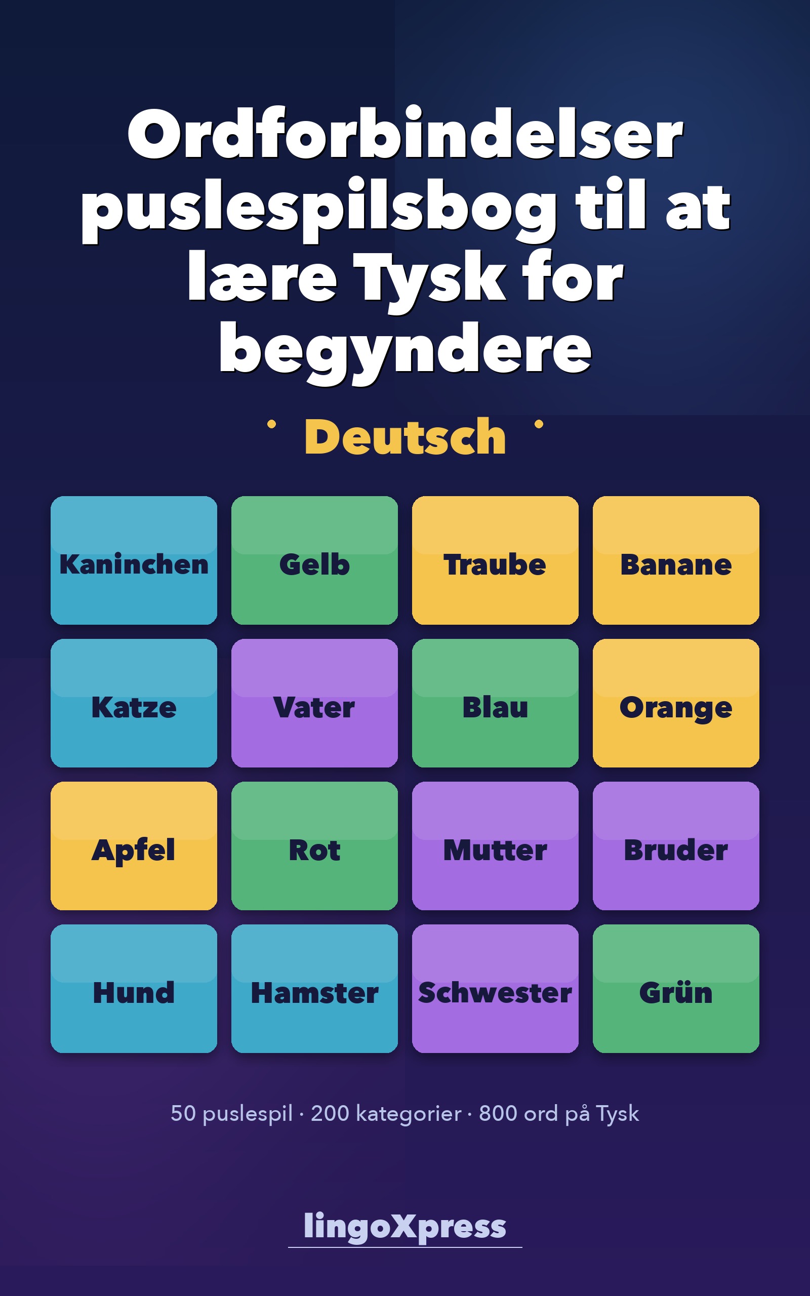 Ordforbindelser puslespilsbog til at lære Tysk for begyndere