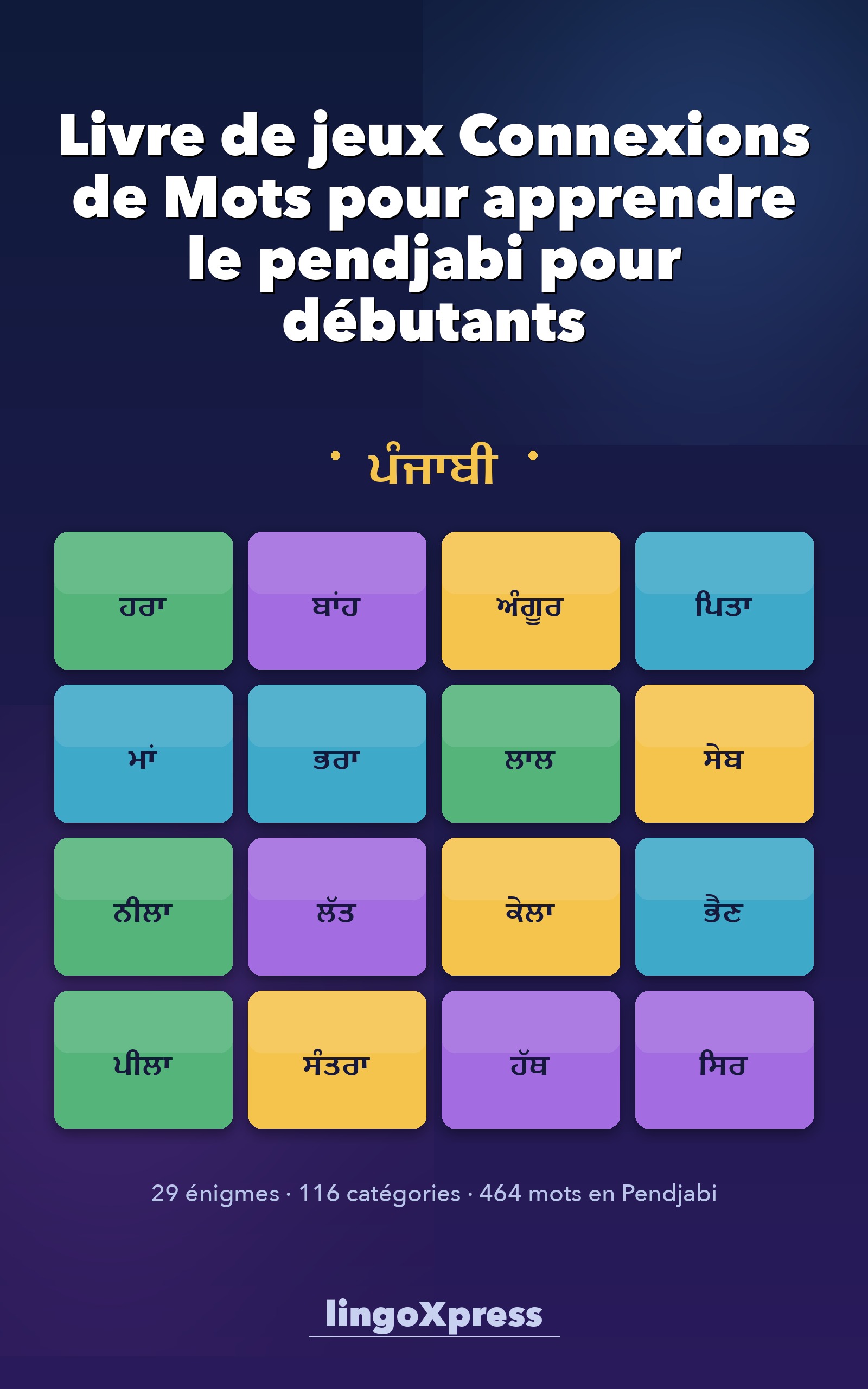 Livre de jeux Connexions de Mots pour apprendre le pendjabi pour débutants
