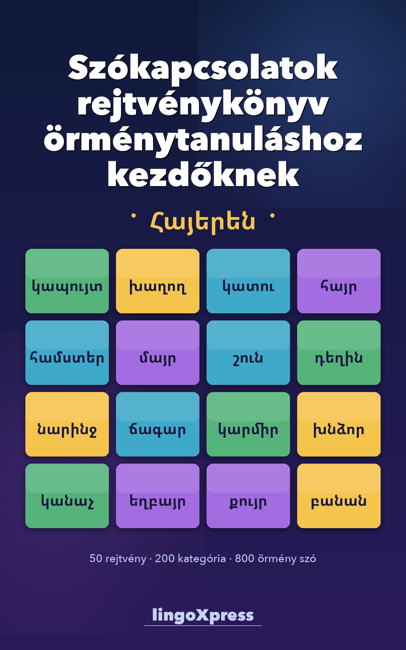 Szókapcsolatok rejtvénykönyv örménytanuláshoz kezdőknek