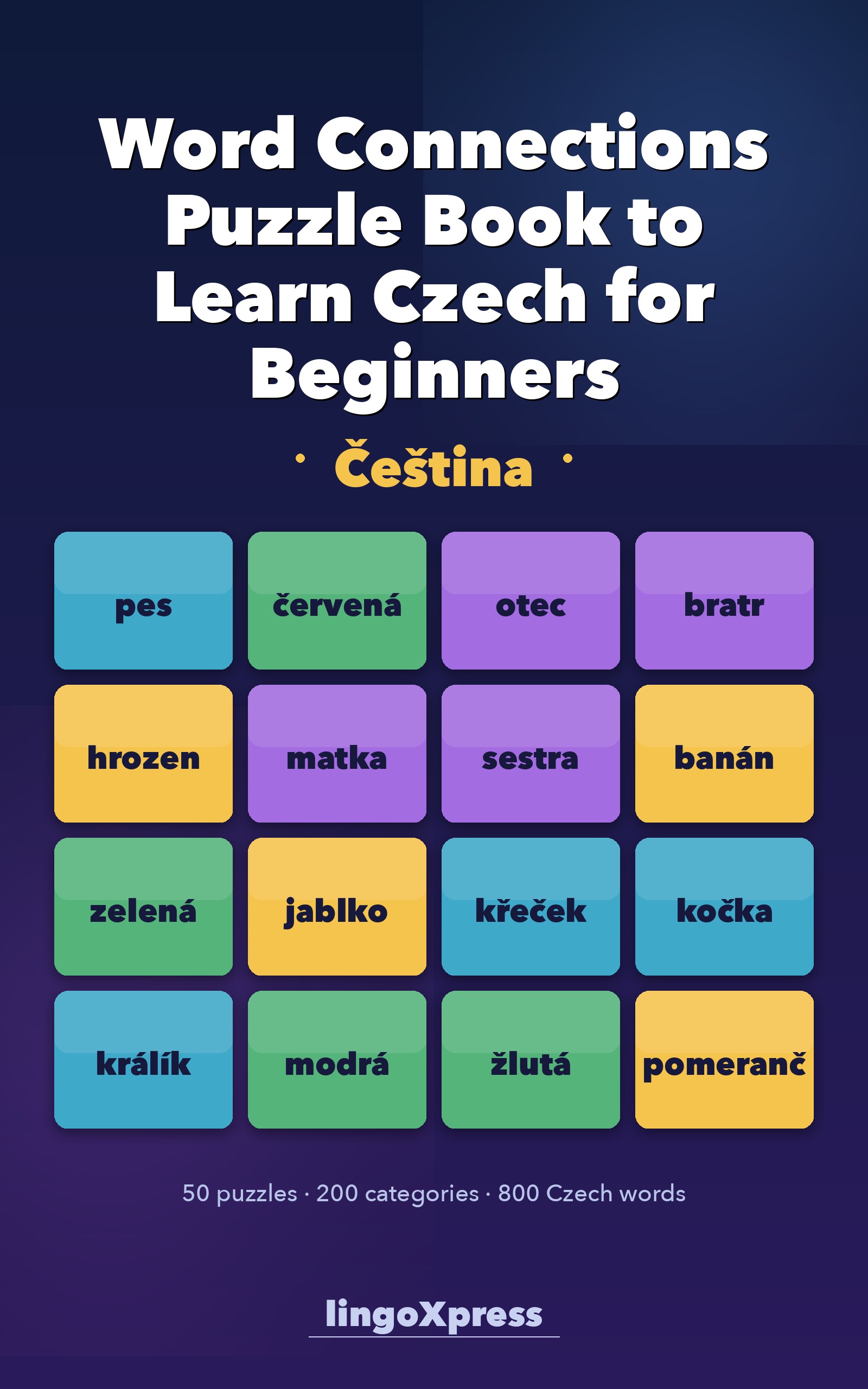 Word Connections Puzzle Book to Learn Czech for Beginners