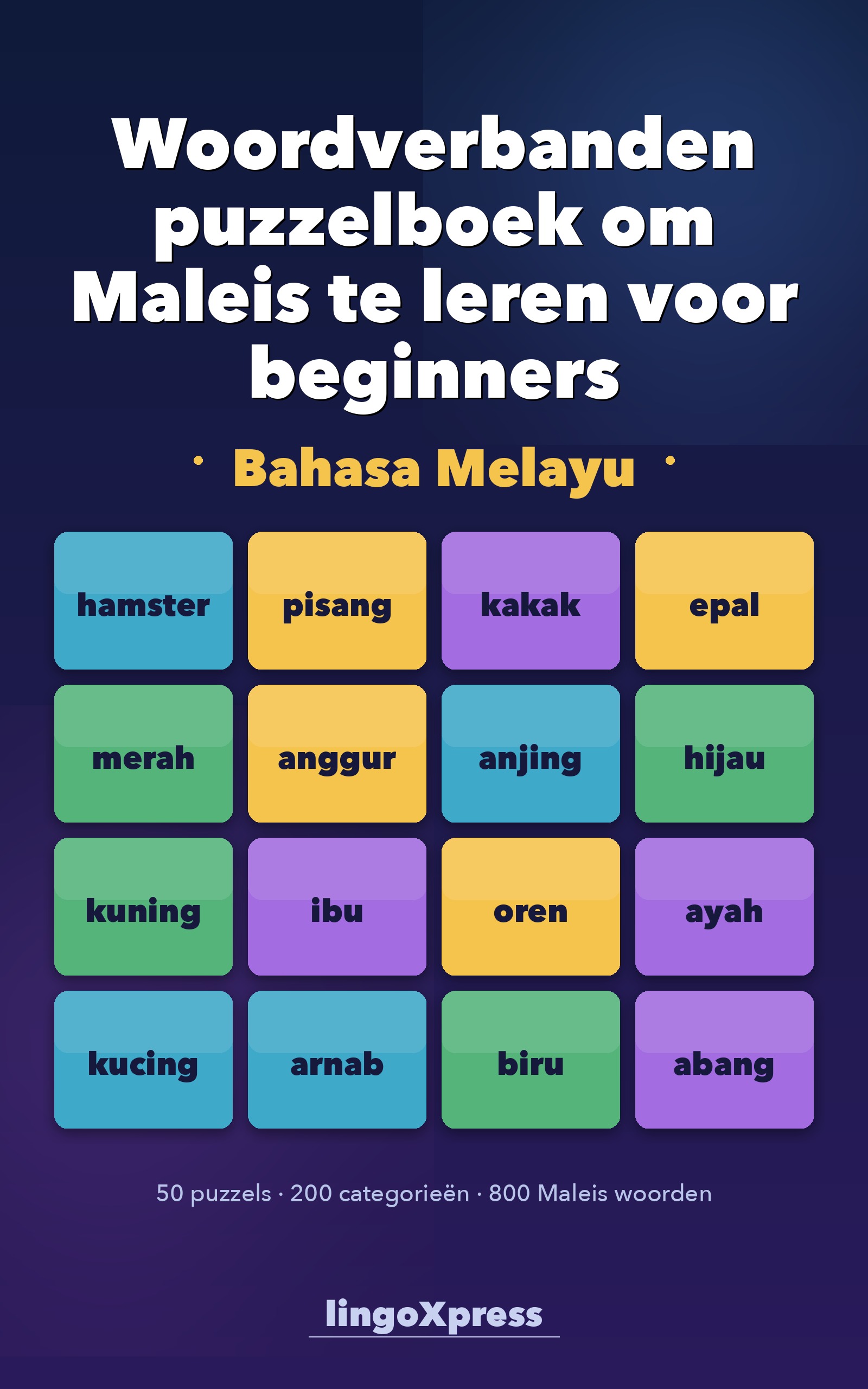 Woordverbanden puzzelboek om Maleis te leren voor beginners