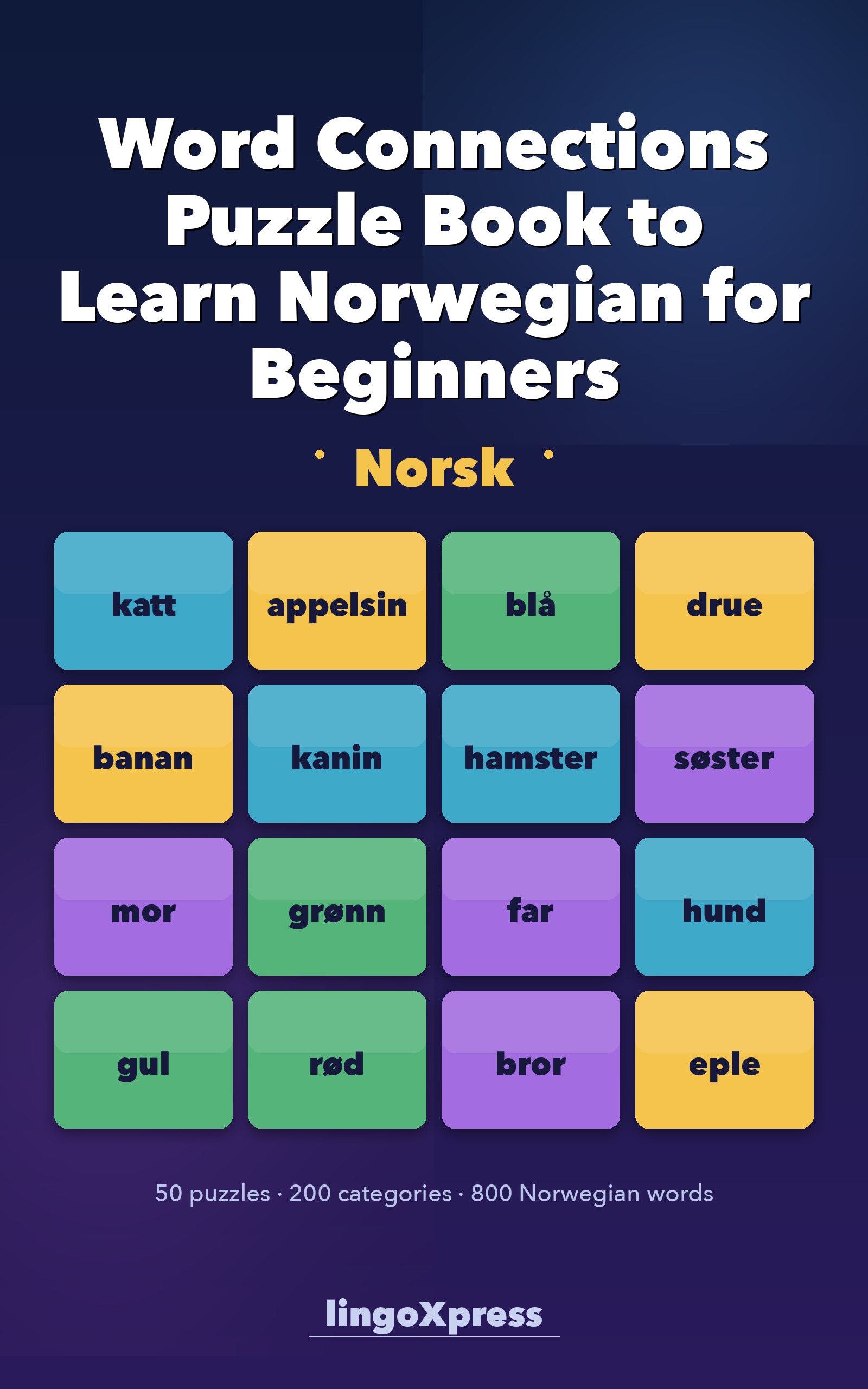 Word Connections Puzzle Book to Learn Norwegian for Beginners