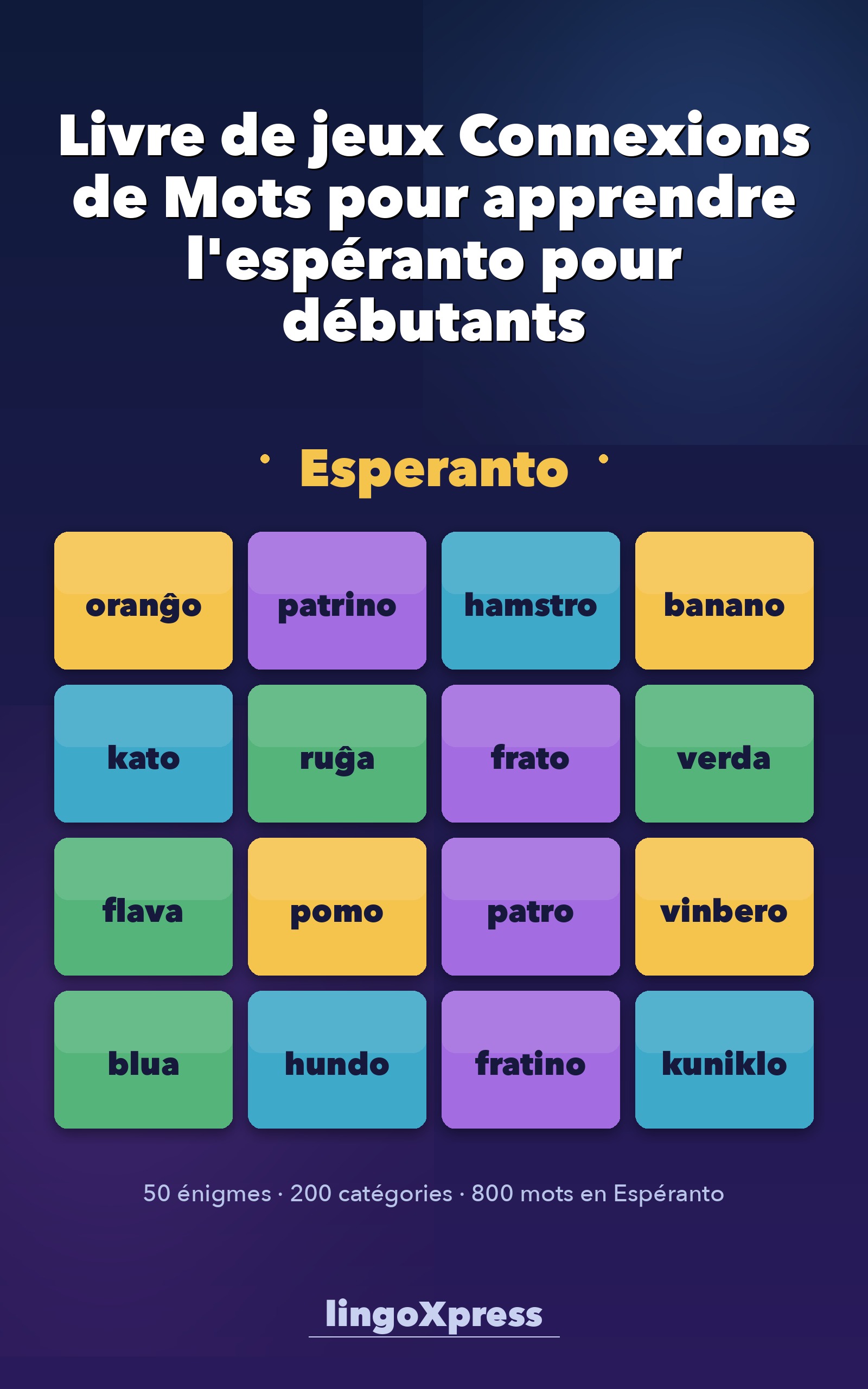 Livre de jeux Connexions de Mots pour apprendre l'espéranto pour débutants