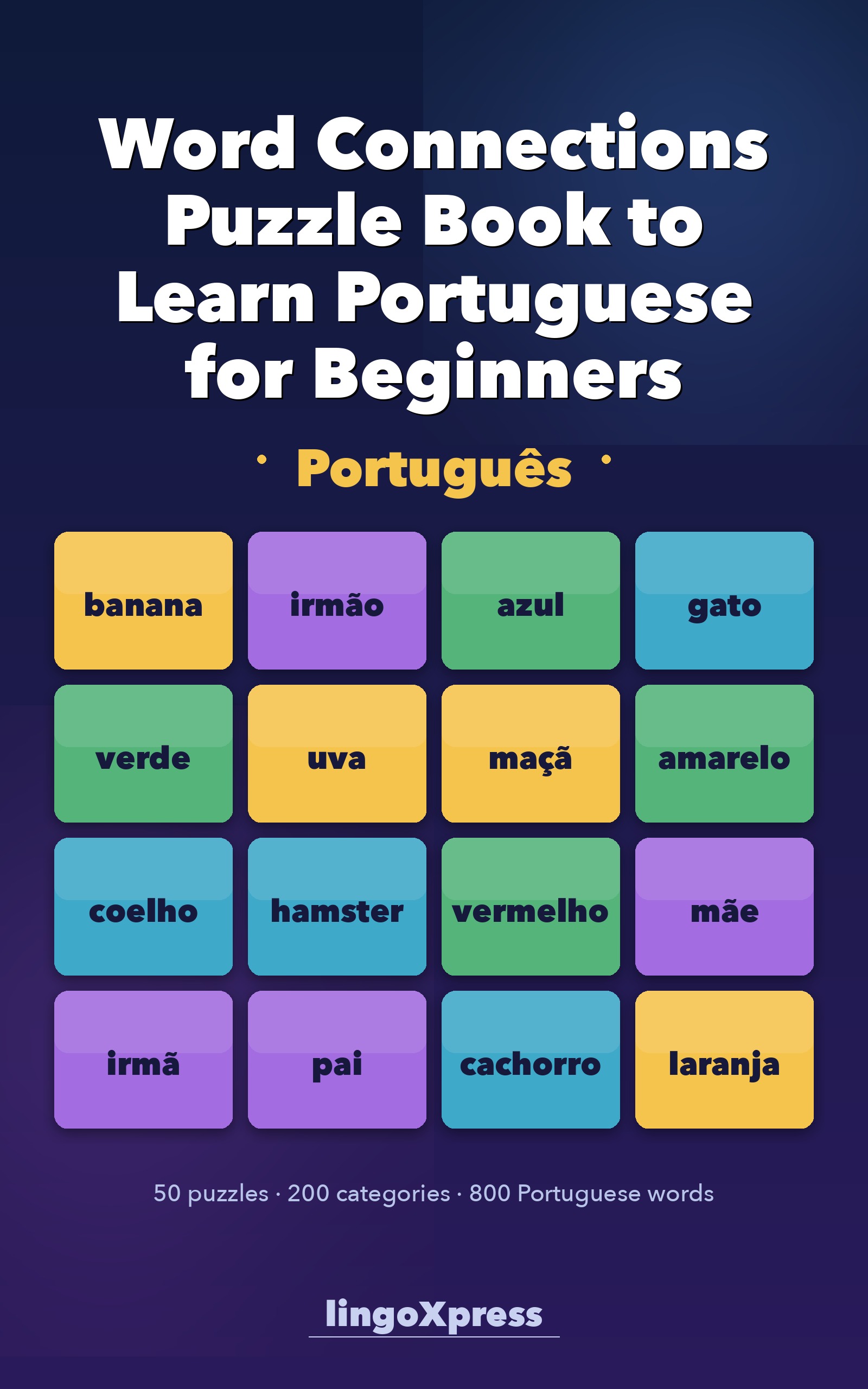 Word Connections Puzzle Book to Learn Portuguese for Beginners
