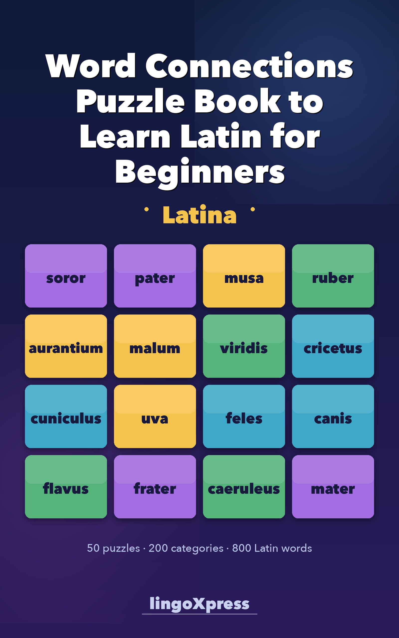 Word Connections Puzzle Book to Learn Latin for Beginners