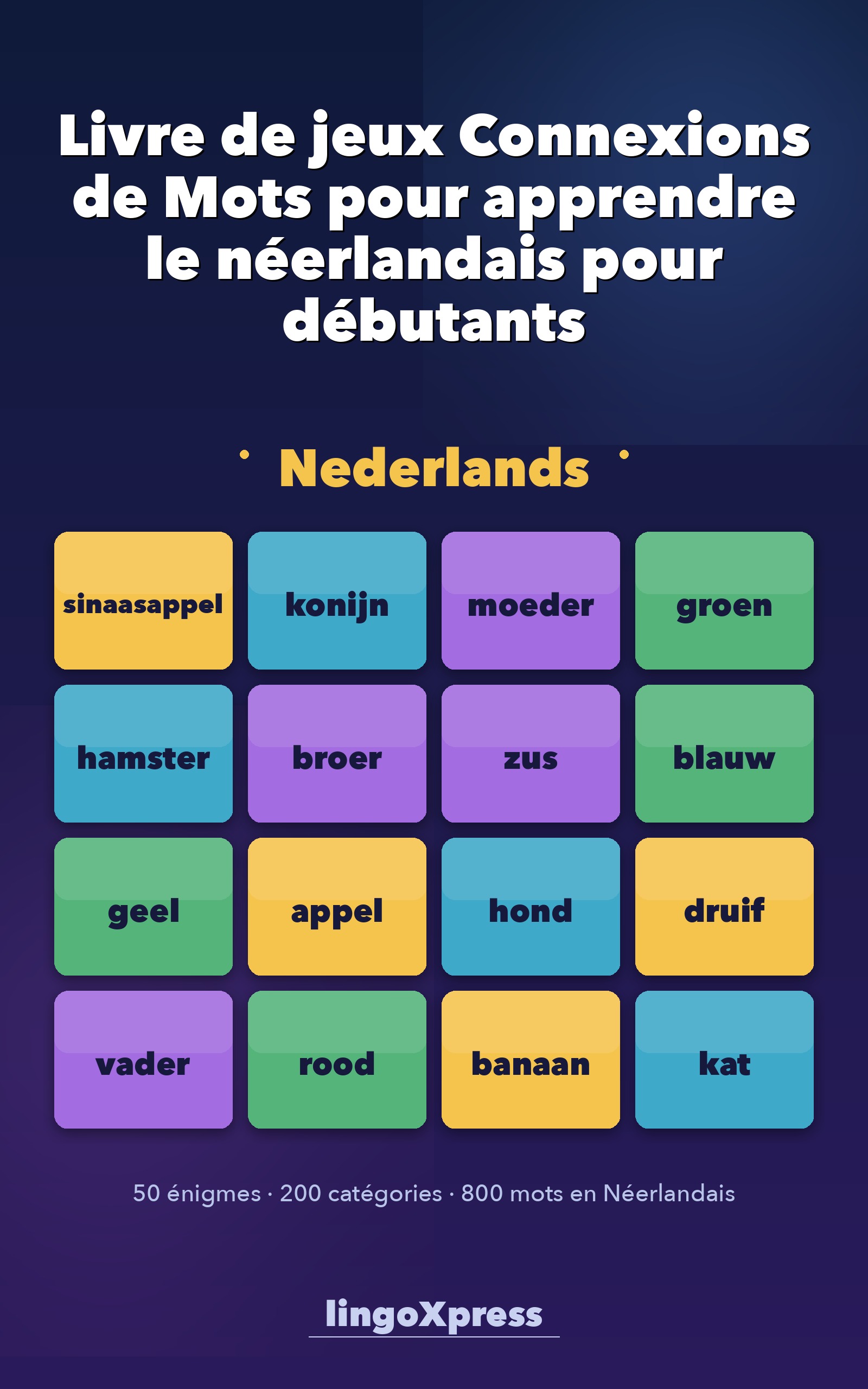 Livre de jeux Connexions de Mots pour apprendre le néerlandais pour débutants