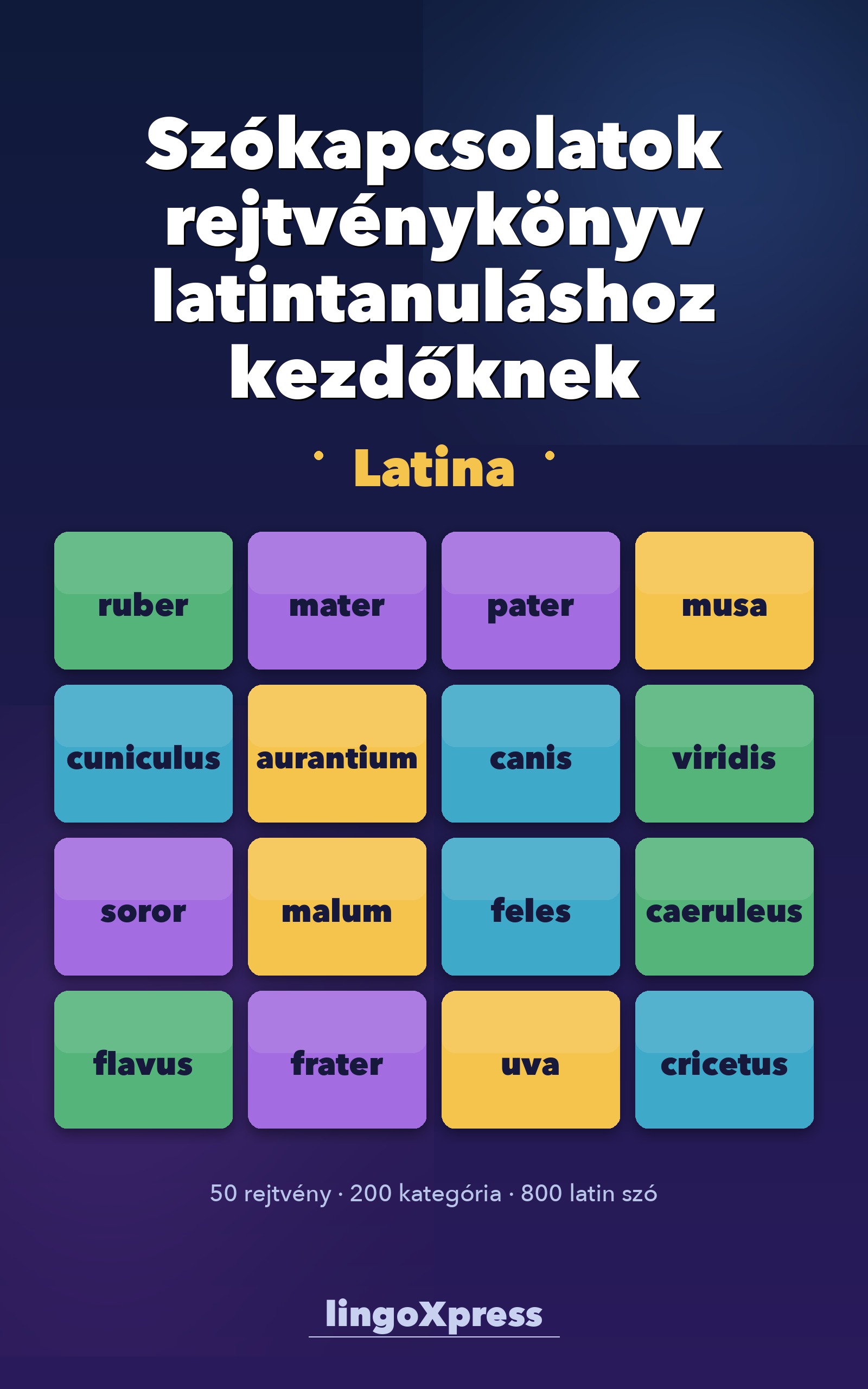 Szókapcsolatok rejtvénykönyv latintanuláshoz kezdőknek