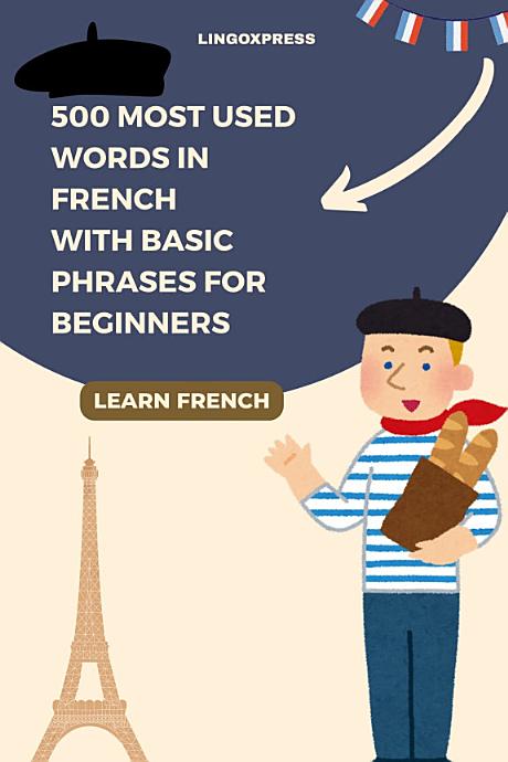 500 Most Used Words in French With Basic Phrases for Beginners