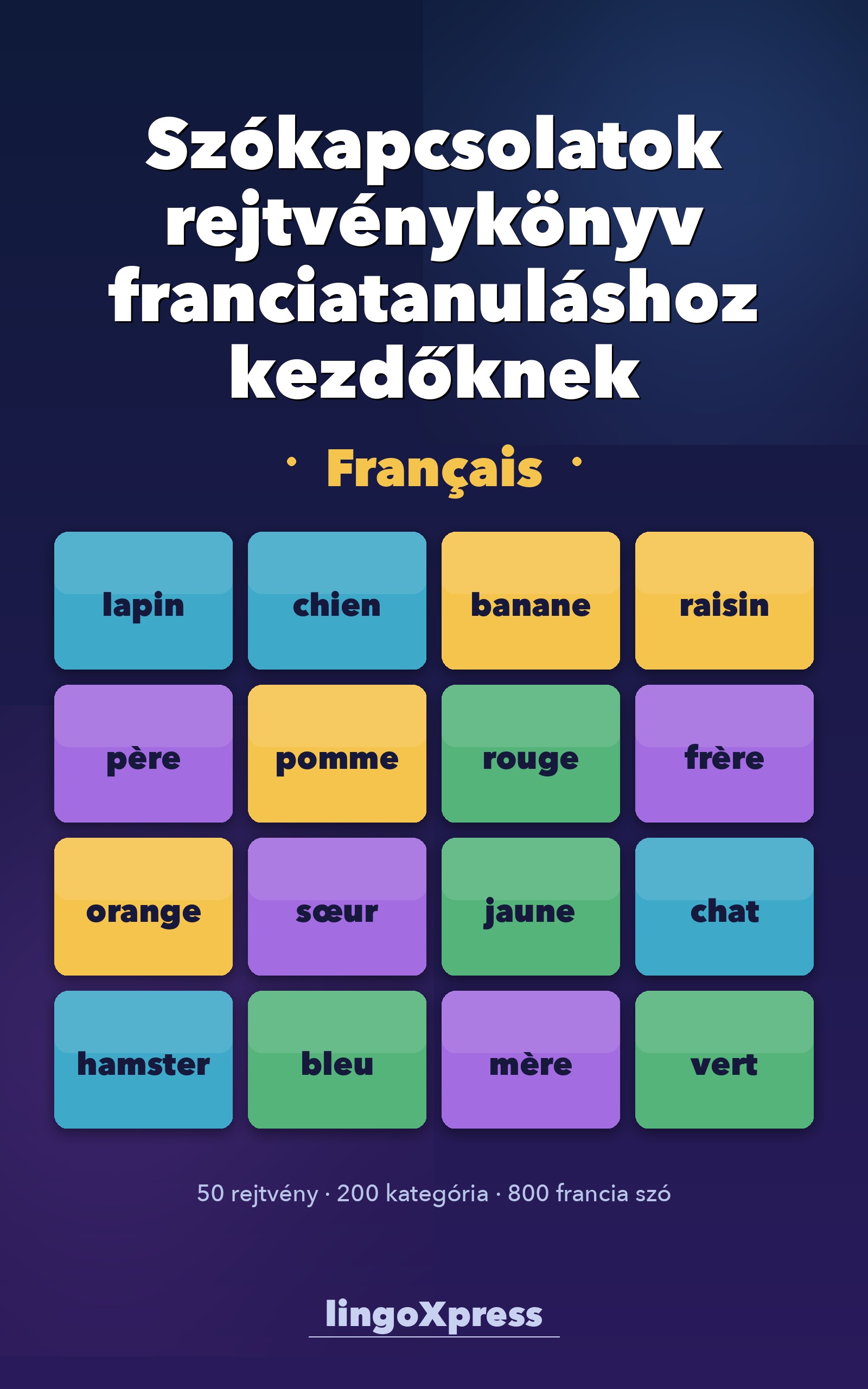 Szókapcsolatok rejtvénykönyv franciatanuláshoz kezdőknek