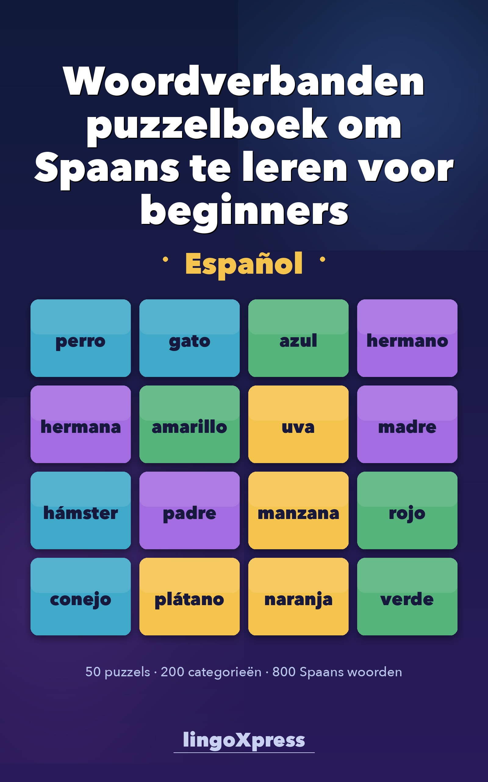 Woordverbanden puzzelboek om Spaans te leren voor beginners