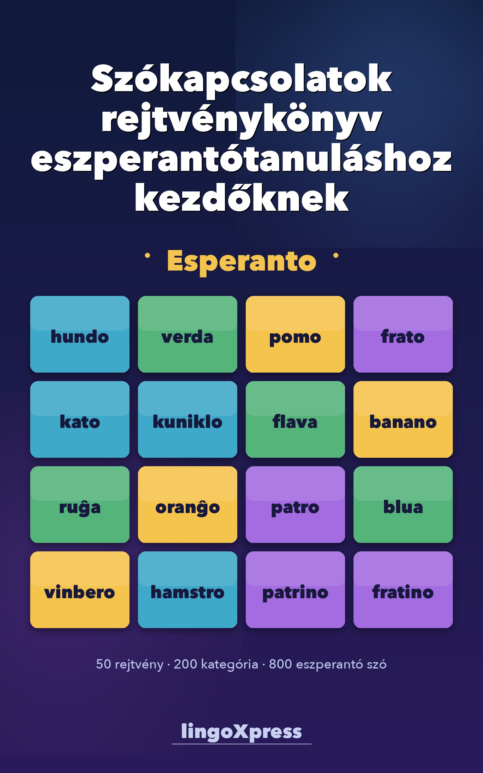 Szókapcsolatok rejtvénykönyv eszperantótanuláshoz kezdőknek