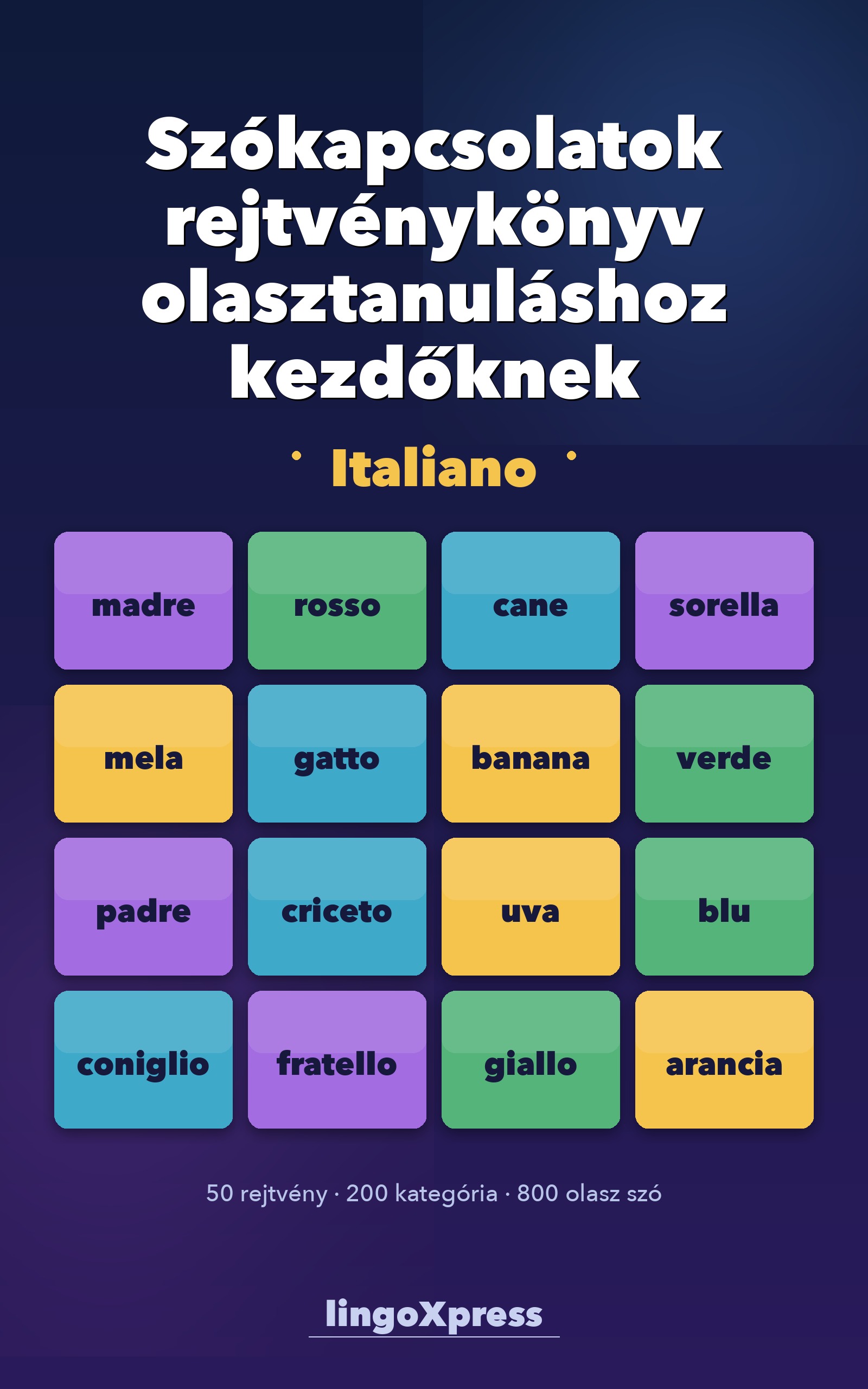 Szókapcsolatok rejtvénykönyv olasztanuláshoz kezdőknek