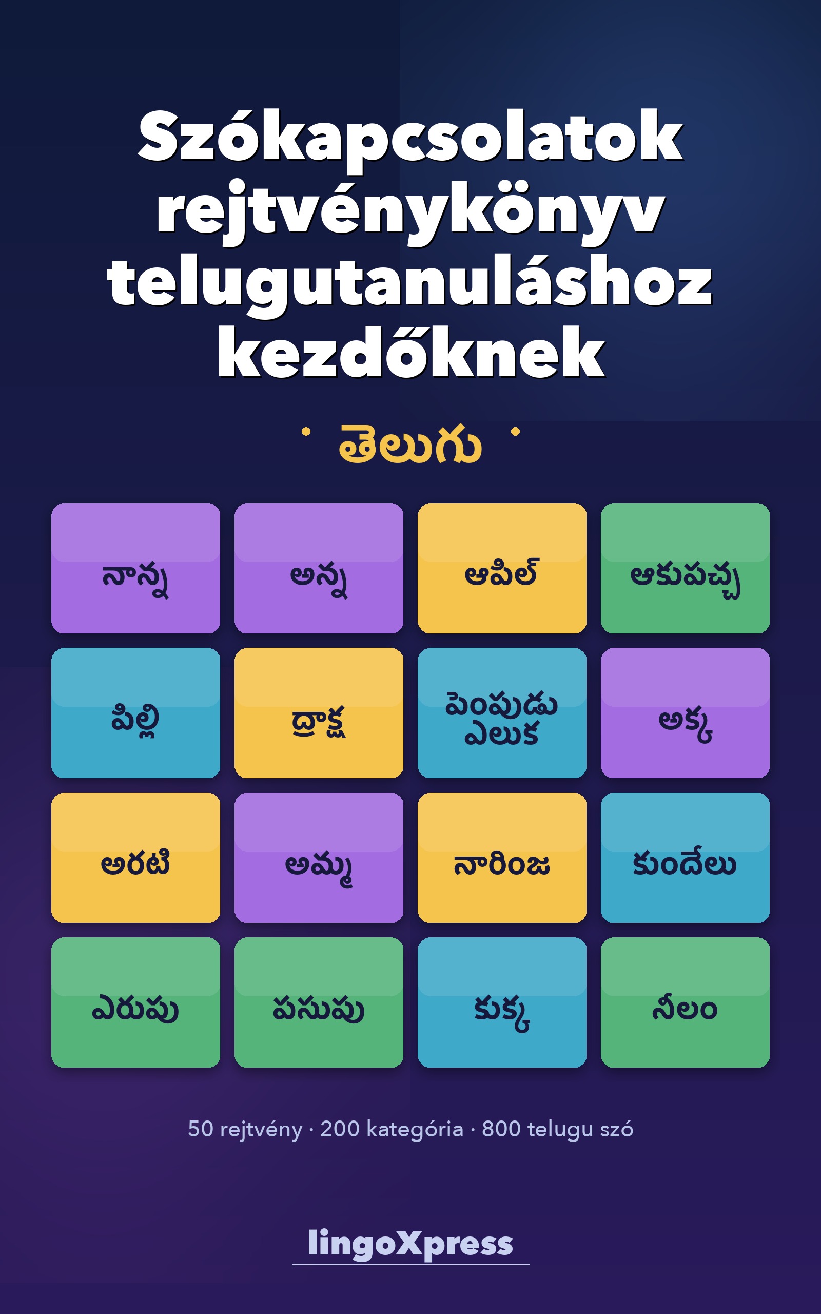 Szókapcsolatok rejtvénykönyv telugutanuláshoz kezdőknek