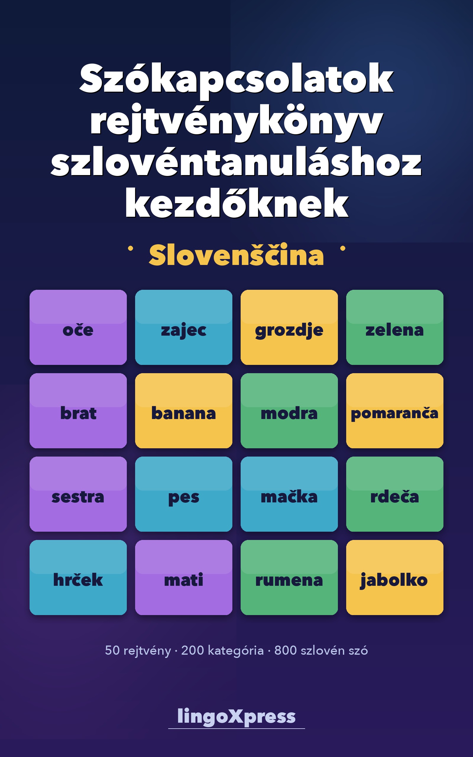 Szókapcsolatok rejtvénykönyv szlovéntanuláshoz kezdőknek