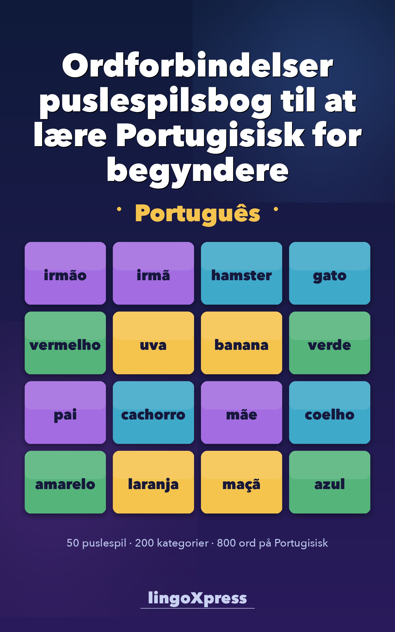 Ordforbindelser puslespilsbog til at lære Portugisisk for begyndere