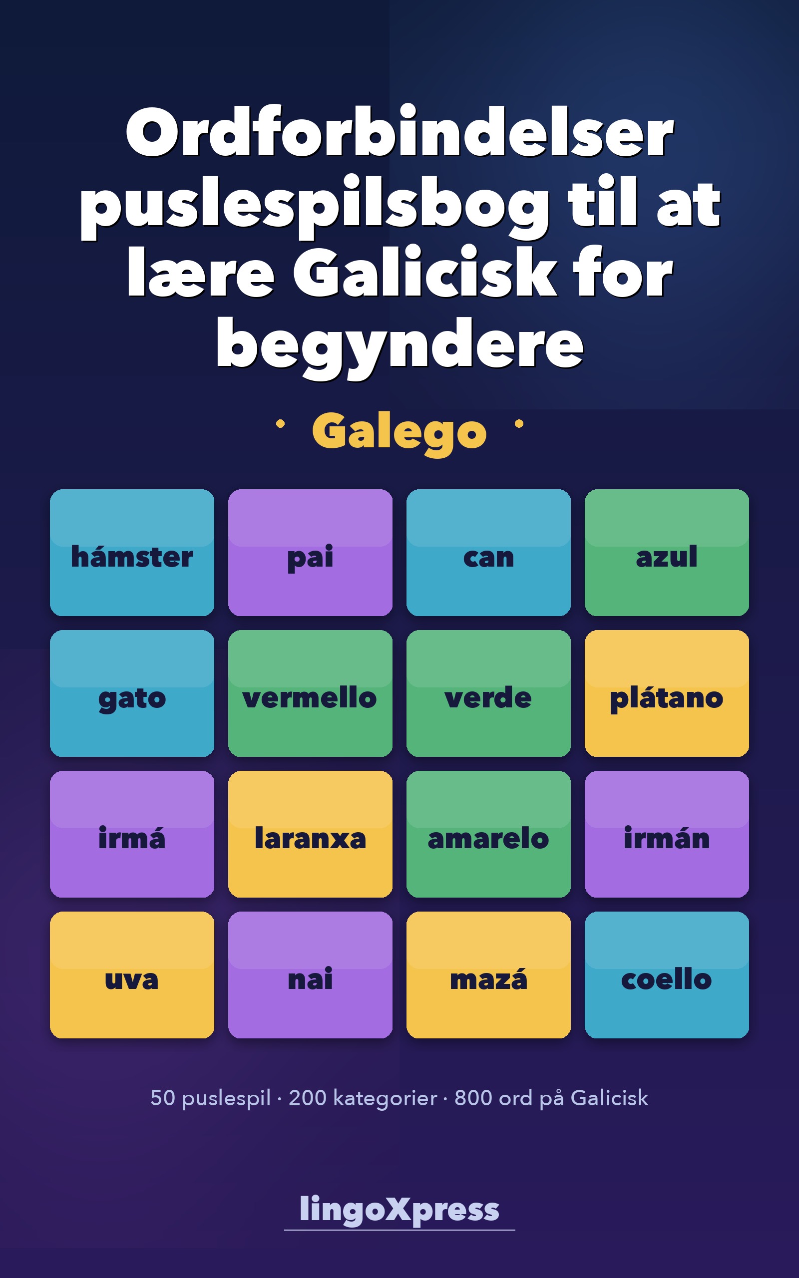Ordforbindelser puslespilsbog til at lære Galicisk for begyndere
