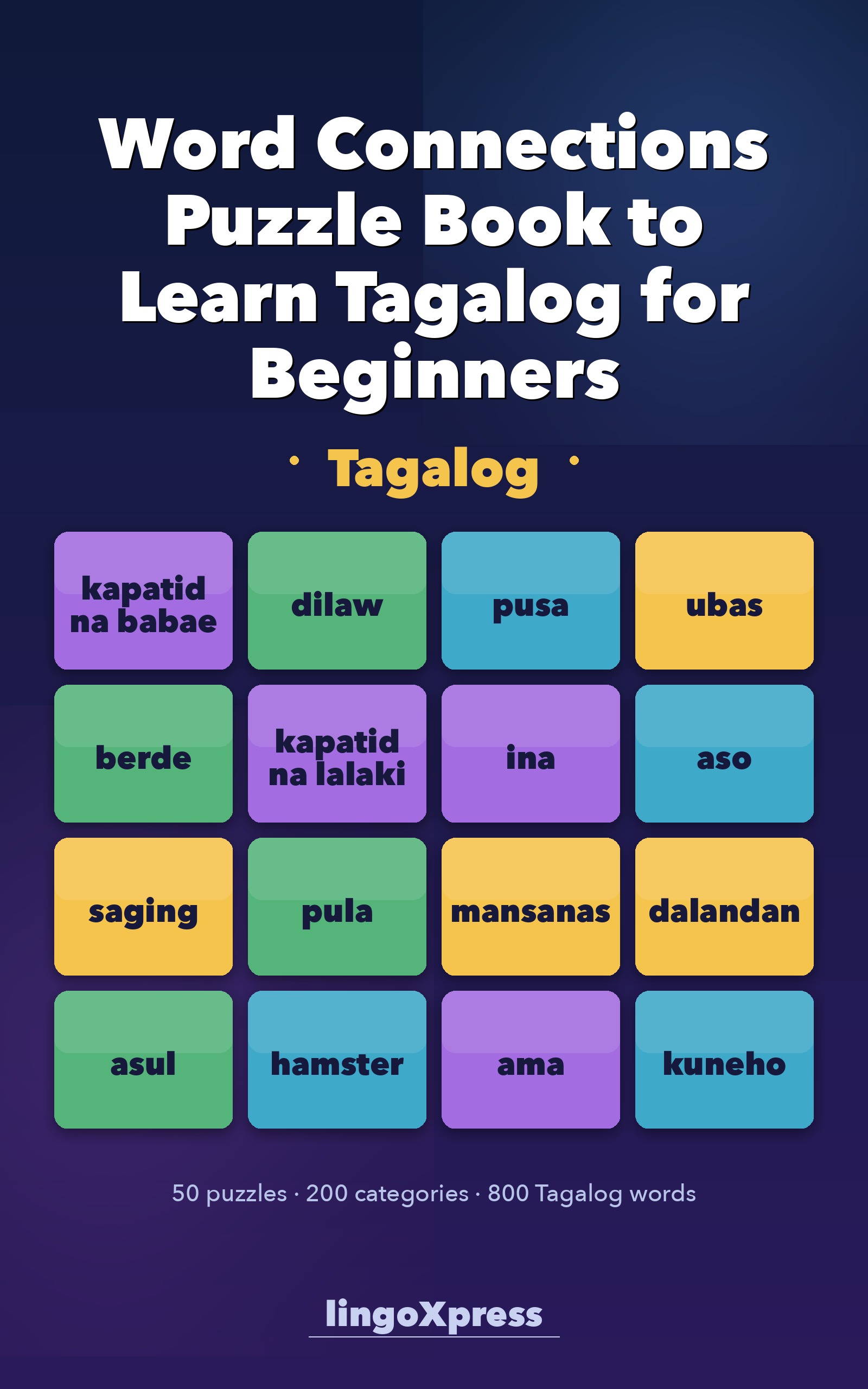 Word Connections Puzzle Book to Learn Tagalog for Beginners