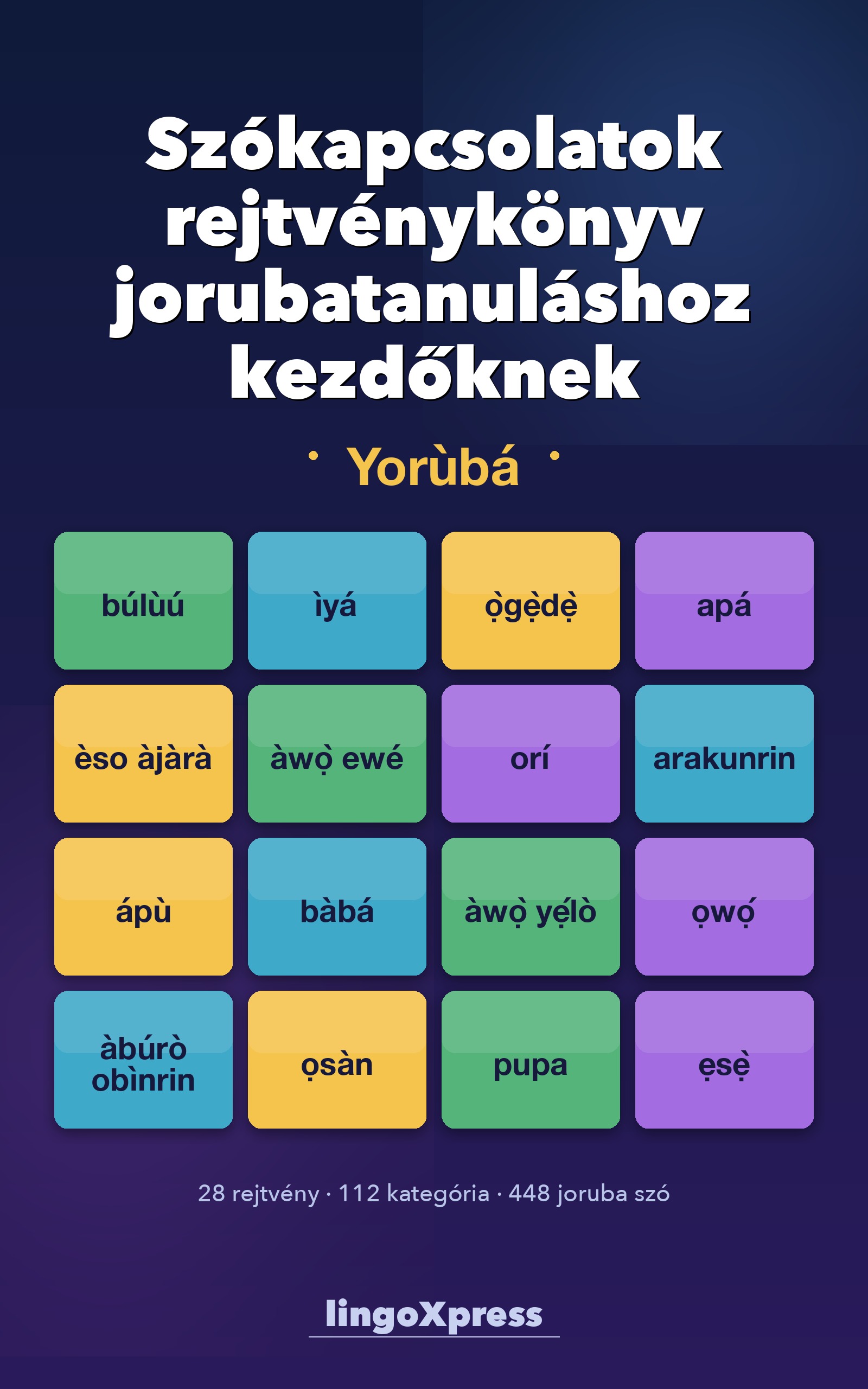 Szókapcsolatok rejtvénykönyv jorubatanuláshoz kezdőknek