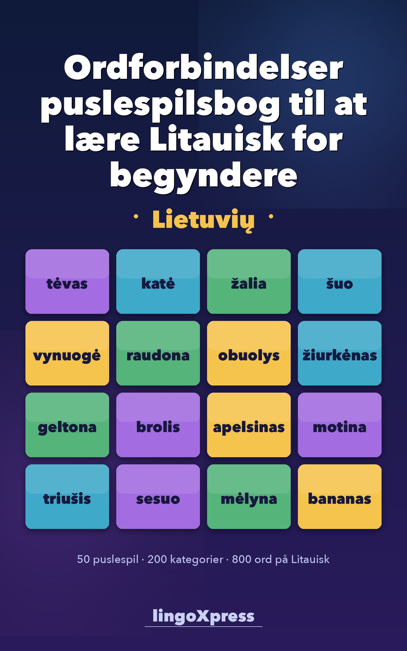 Ordforbindelser puslespilsbog til at lære Litauisk for begyndere