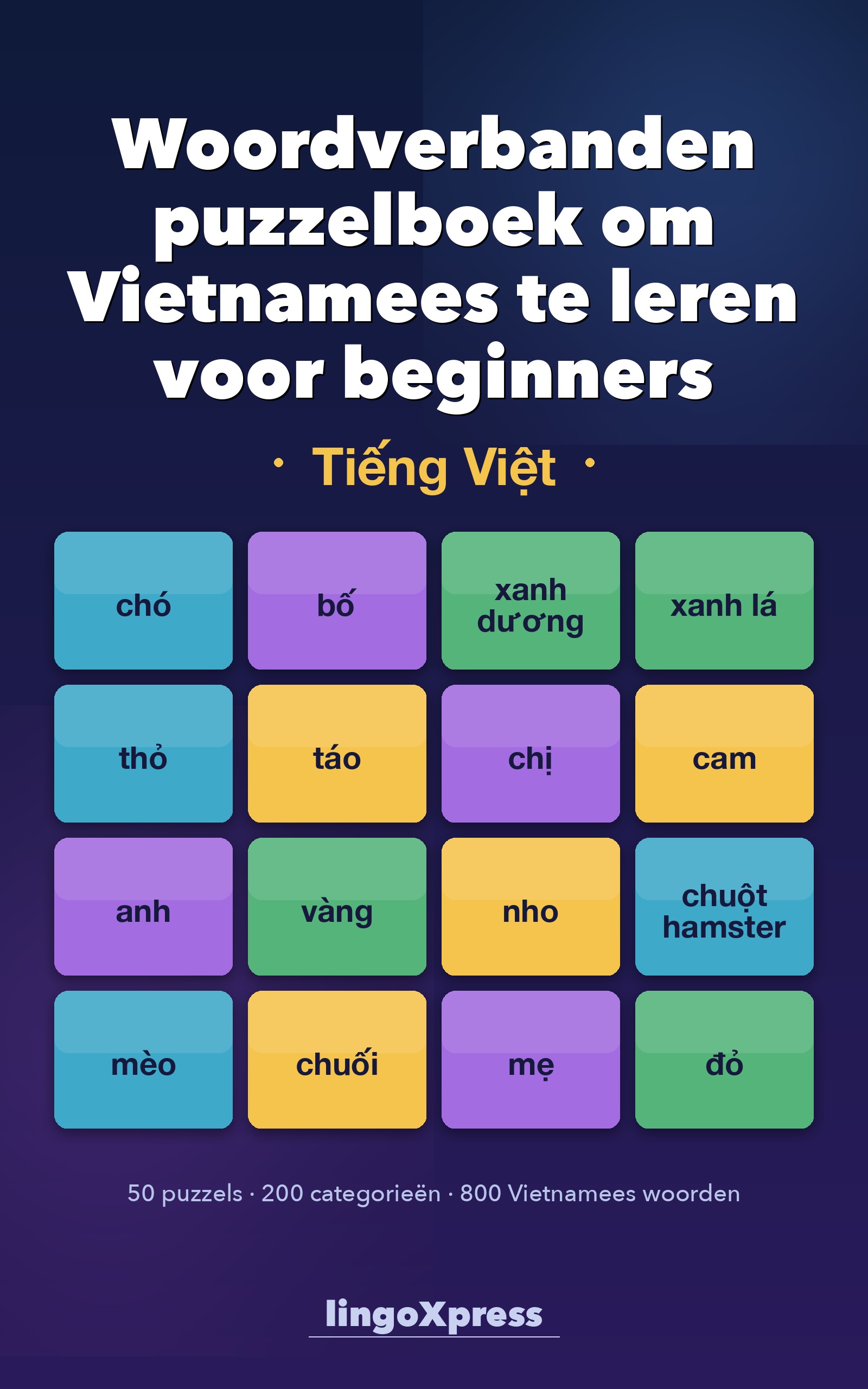 Woordverbanden puzzelboek om Vietnamees te leren voor beginners