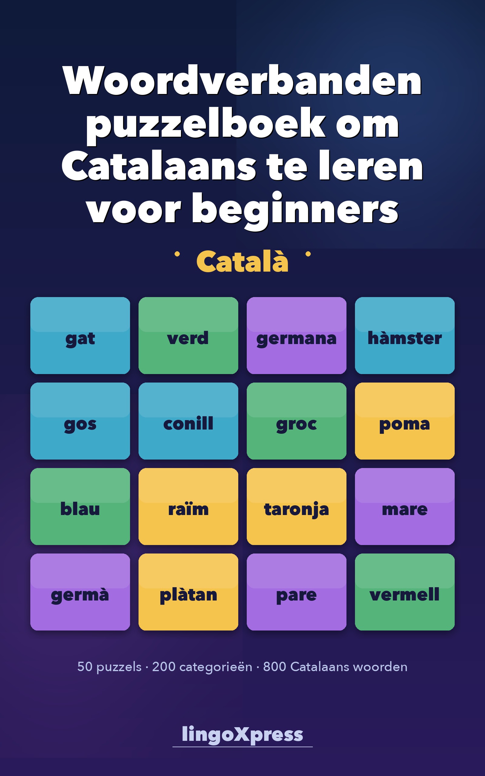 Woordverbanden puzzelboek om Catalaans te leren voor beginners