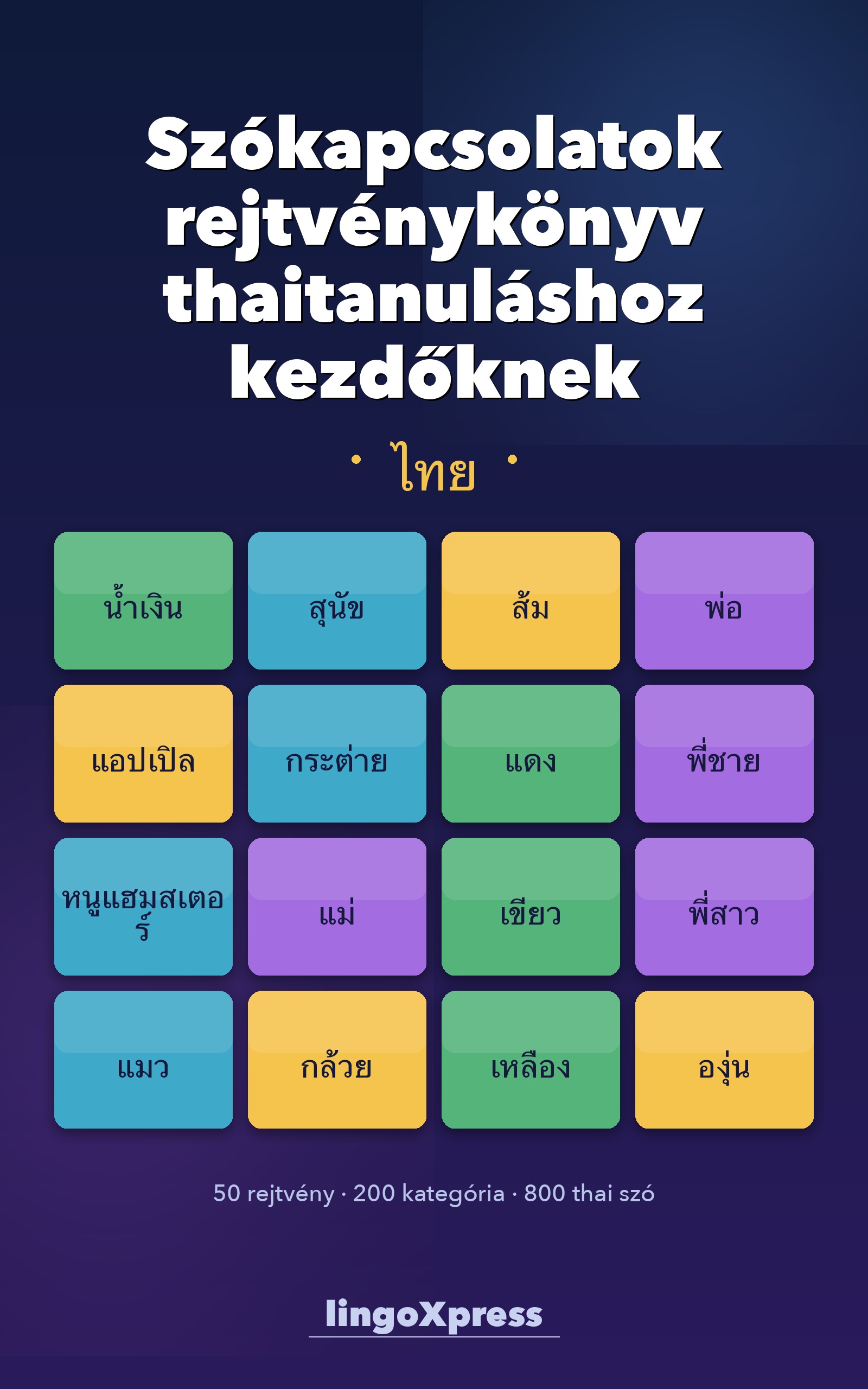 Szókapcsolatok rejtvénykönyv thaitanuláshoz kezdőknek