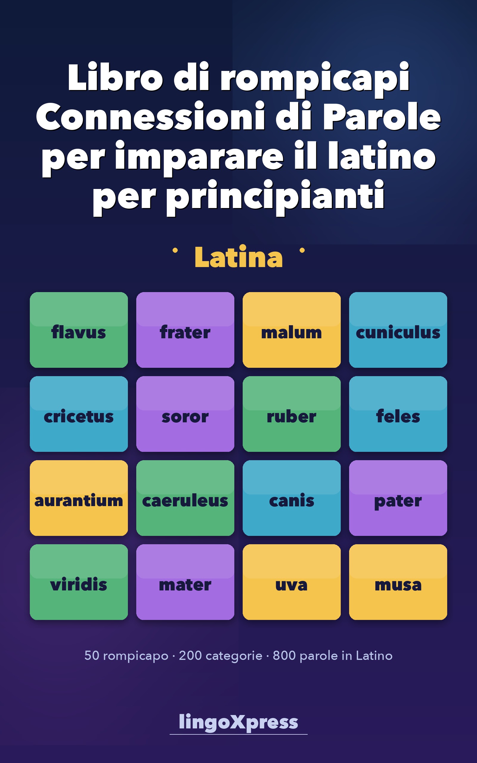 Libro di rompicapi Connessioni di Parole per imparare il latino per principianti