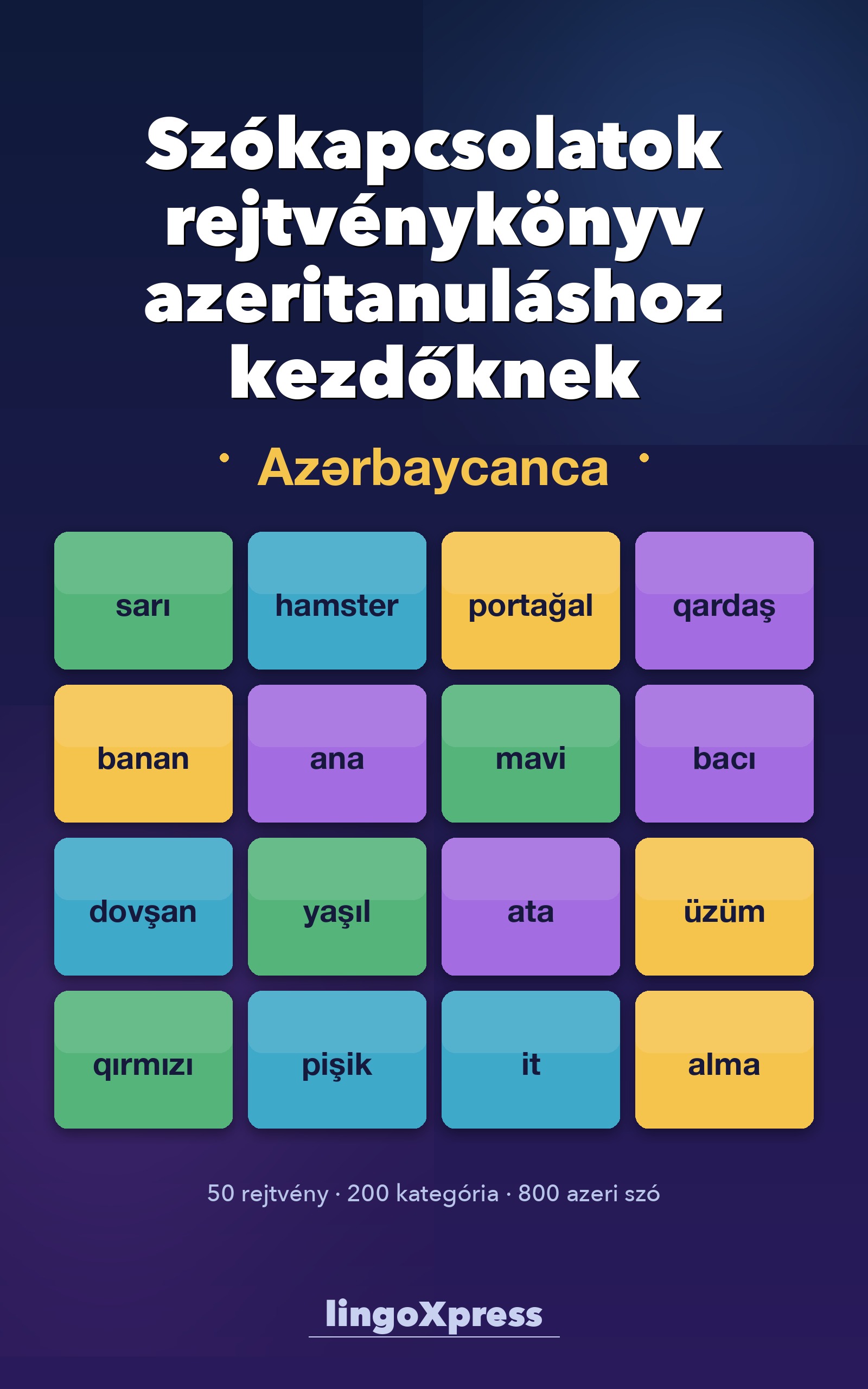 Szókapcsolatok rejtvénykönyv azeritanuláshoz kezdőknek