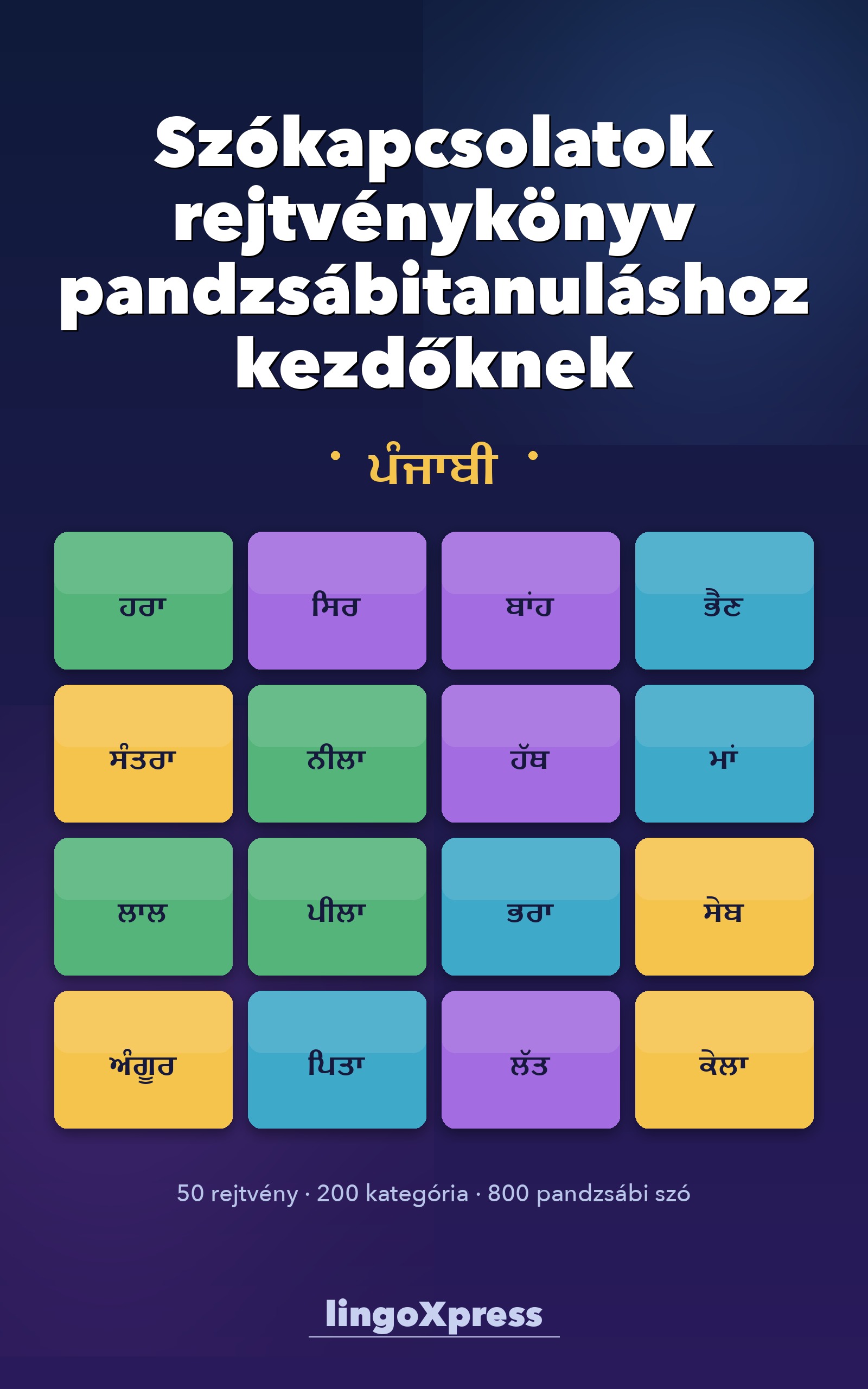 Szókapcsolatok rejtvénykönyv pandzsábitanuláshoz kezdőknek