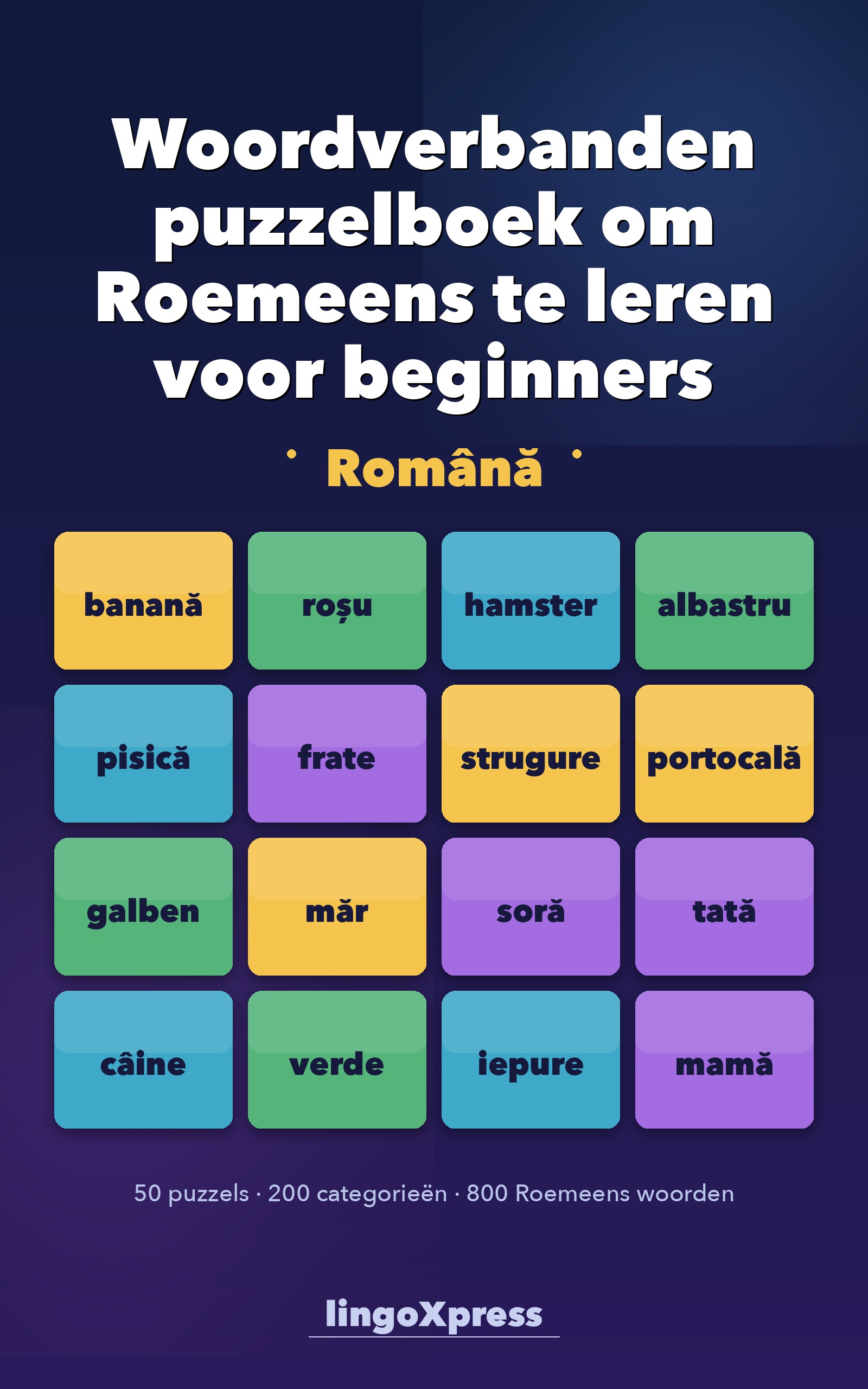 Woordverbanden puzzelboek om Roemeens te leren voor beginners